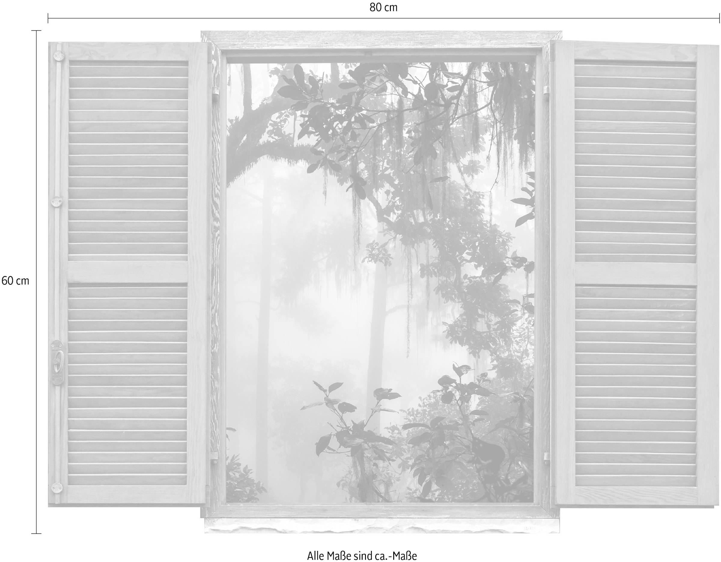 queence Wandtattoo »Dschungel« Wandsticker, Wandbild, selbstklebend, 3D, Fenster