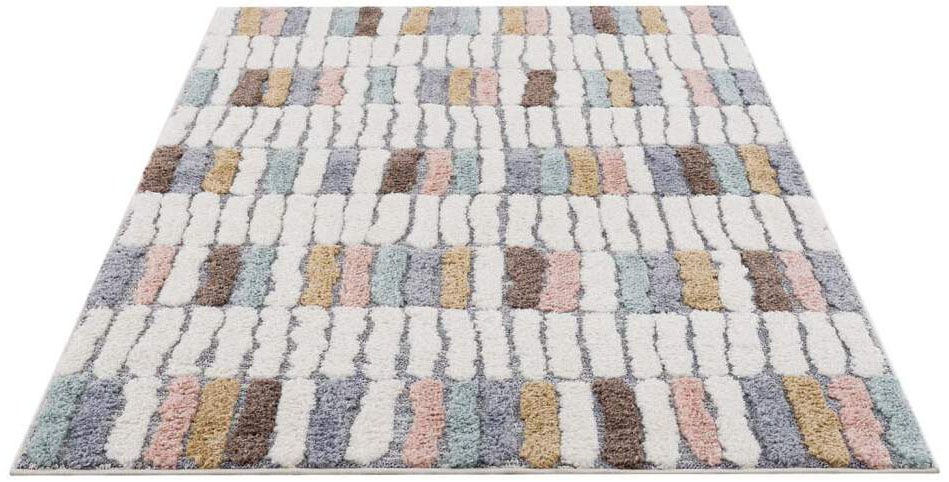 Carpet City Tapis à poils longs »Focus 3032« Rectangulaire 20 mm Höhe Läufer, Boho, Hochtief-Muster/ 3D-Effekt, für Wohnzimmer, Schlafzimmer