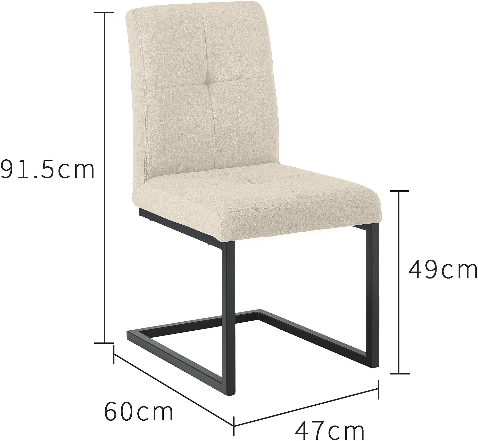 GOODproduct Esszimmerstuhl »Geranie Freischwinger, Schwingstuhl« (Set) 2 Stk.mit 3D-Steppung, robustes Gestell, hochwertiger Stoff