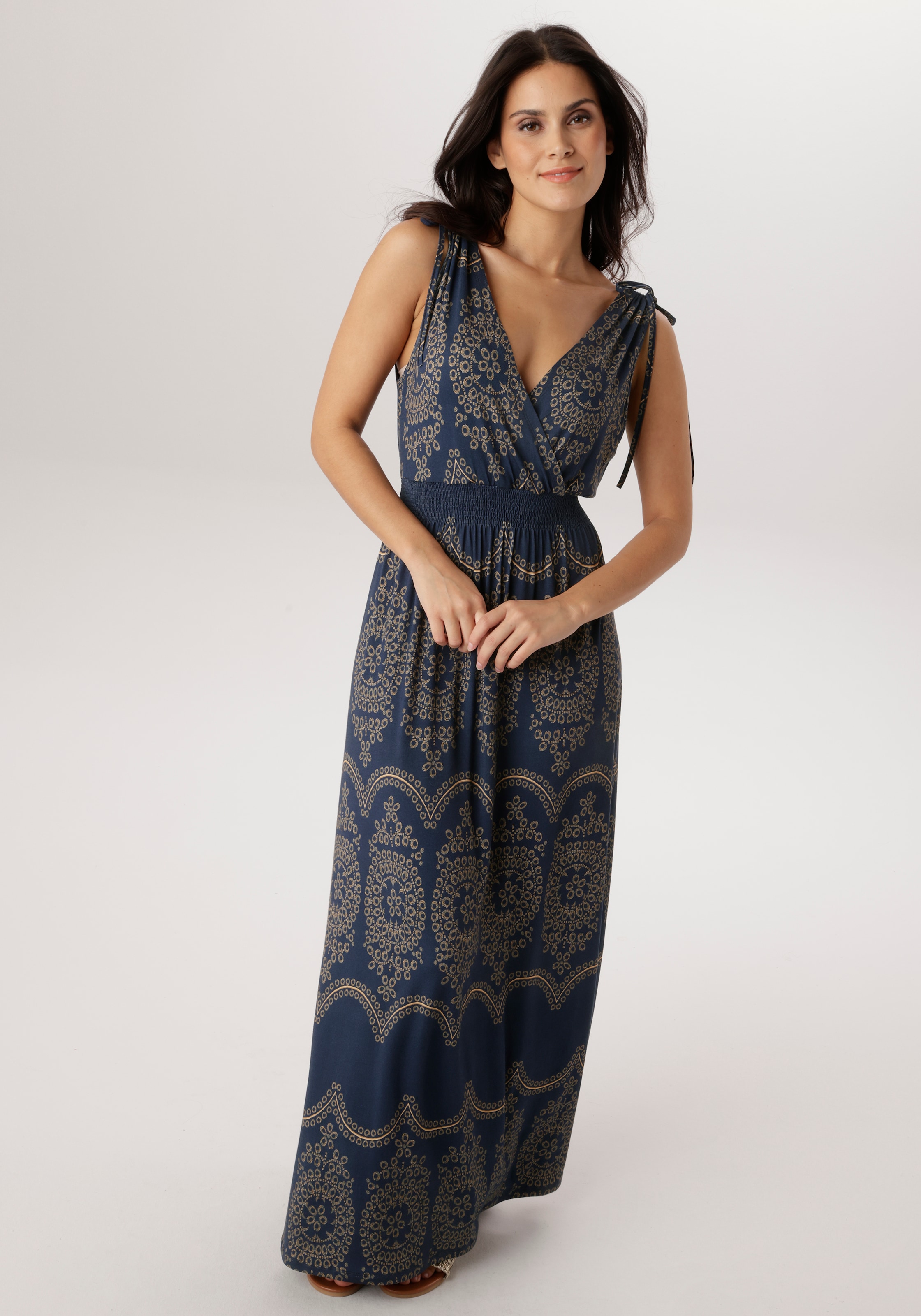 Aniston SELECTED Robe d'été mit breiten Trägern zum Raffen - NEUE KOLLEKTION