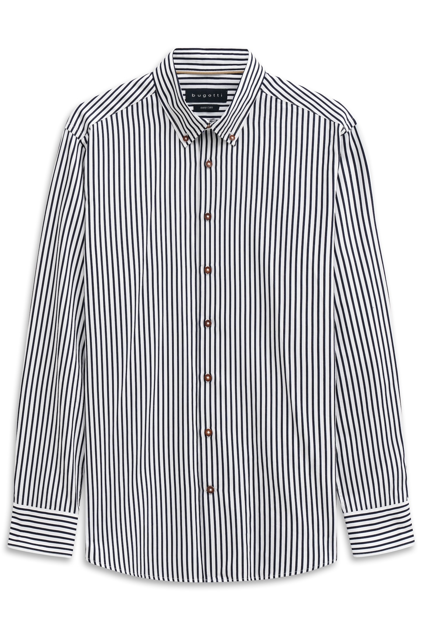 bugatti Chemise à manches longues »Easy Care« gestreift mit Button-Down und aus Baumwolle