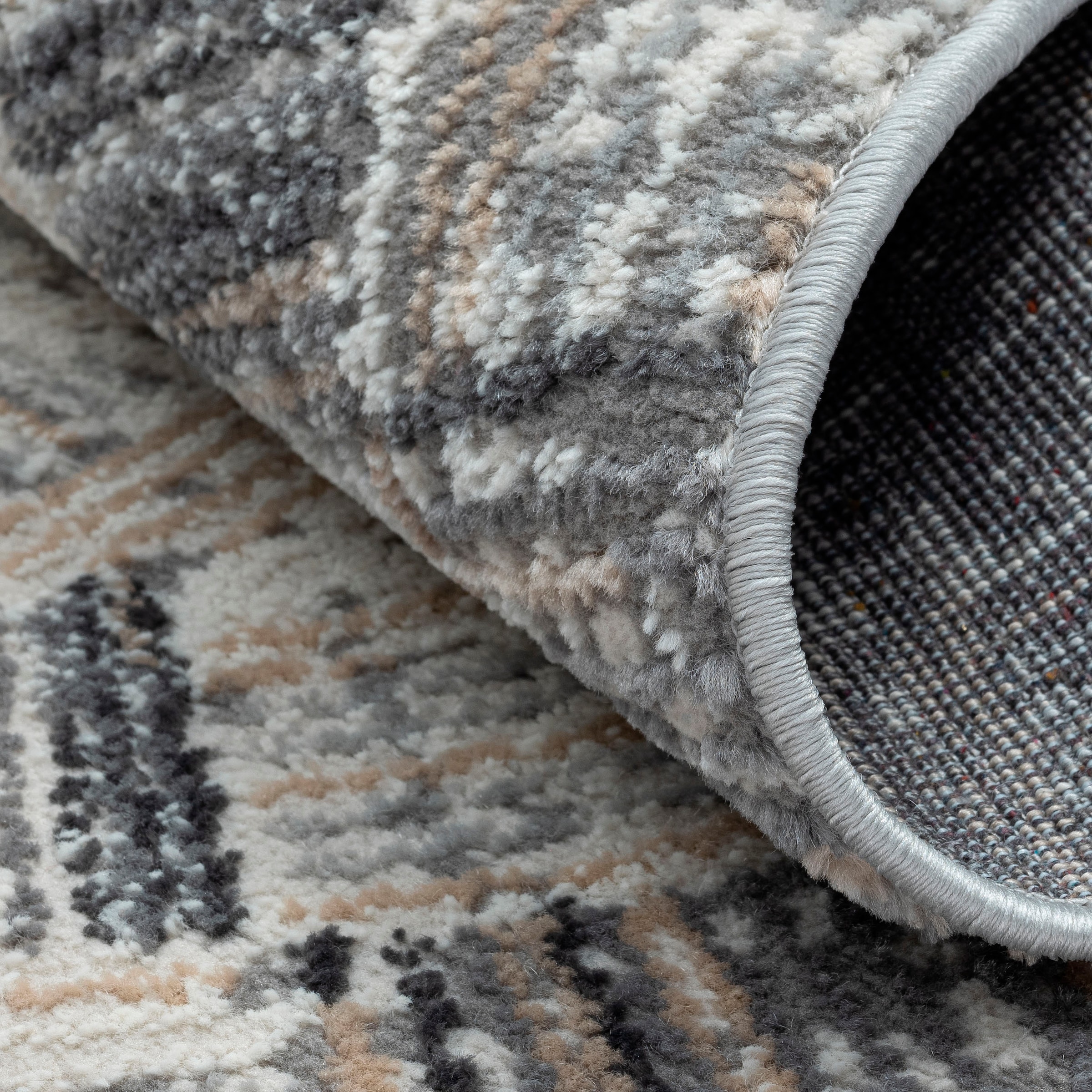 GOODproduct Teppich »Yasmin« rund 8 mm Höhe Kurzflor, modernes Design, mit Bordüre, pflegeleicht, Wohnzimmer