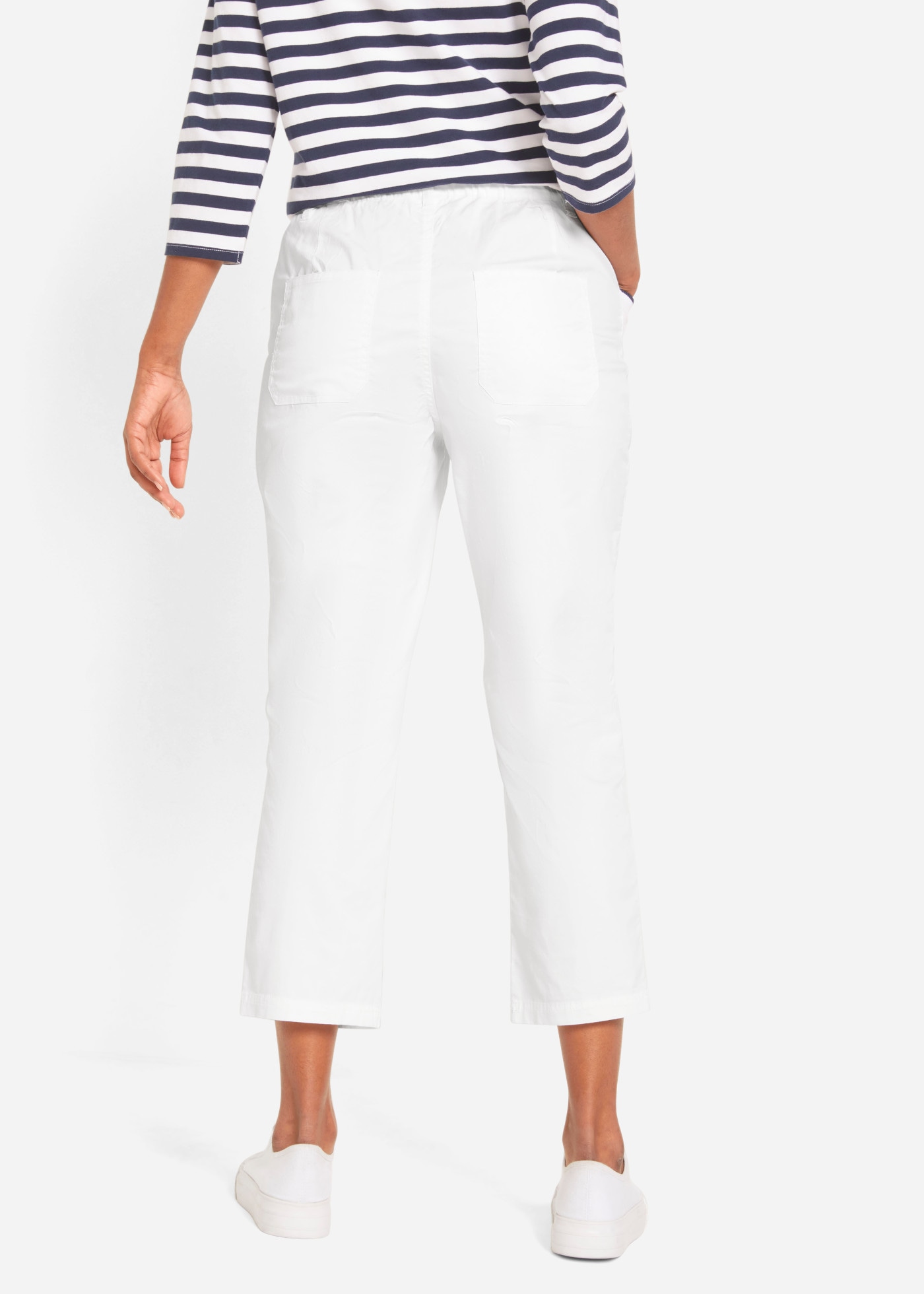 bonprix Pantalon 7/8  avec ceinture confortable, coupe loose, longueur 7/8