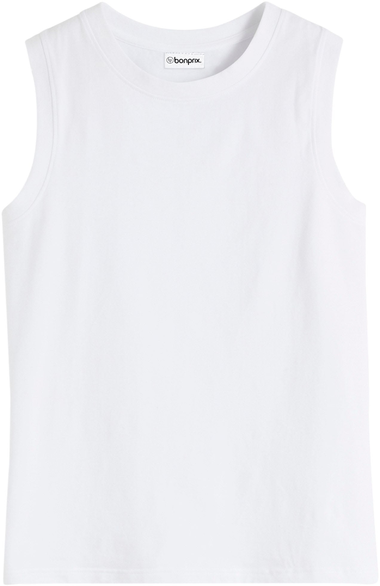bonprix Shirttop »Tanktop mit reiner Baumwolle« schmale Passform, hochgeschlossener Ausschnitt, ärmellos