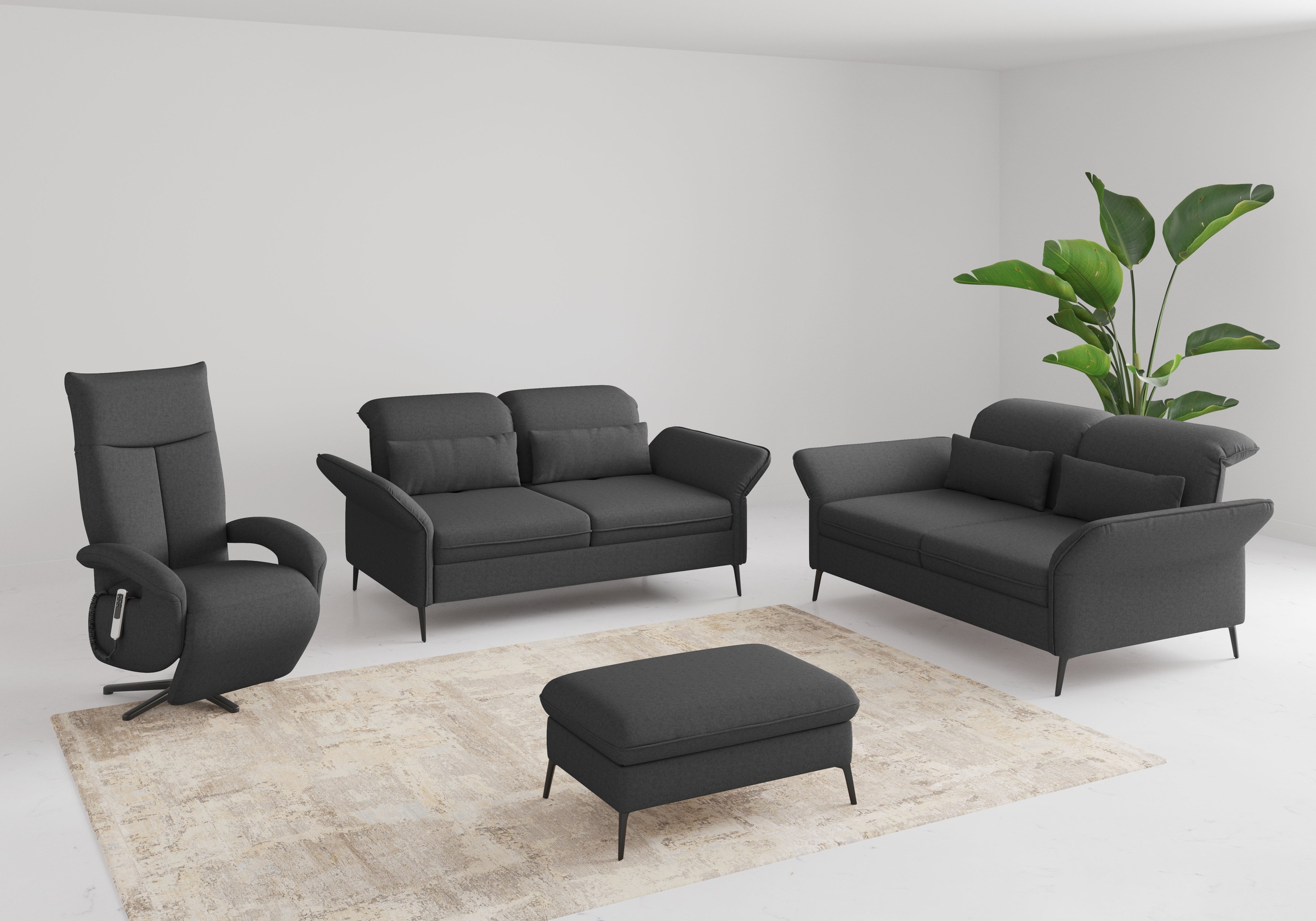 sit&more 3-places »Emely, inkl. Sitztiefenverstellung« wahlweise mit Bettfunktion, Kopf- & Armteilverstellung