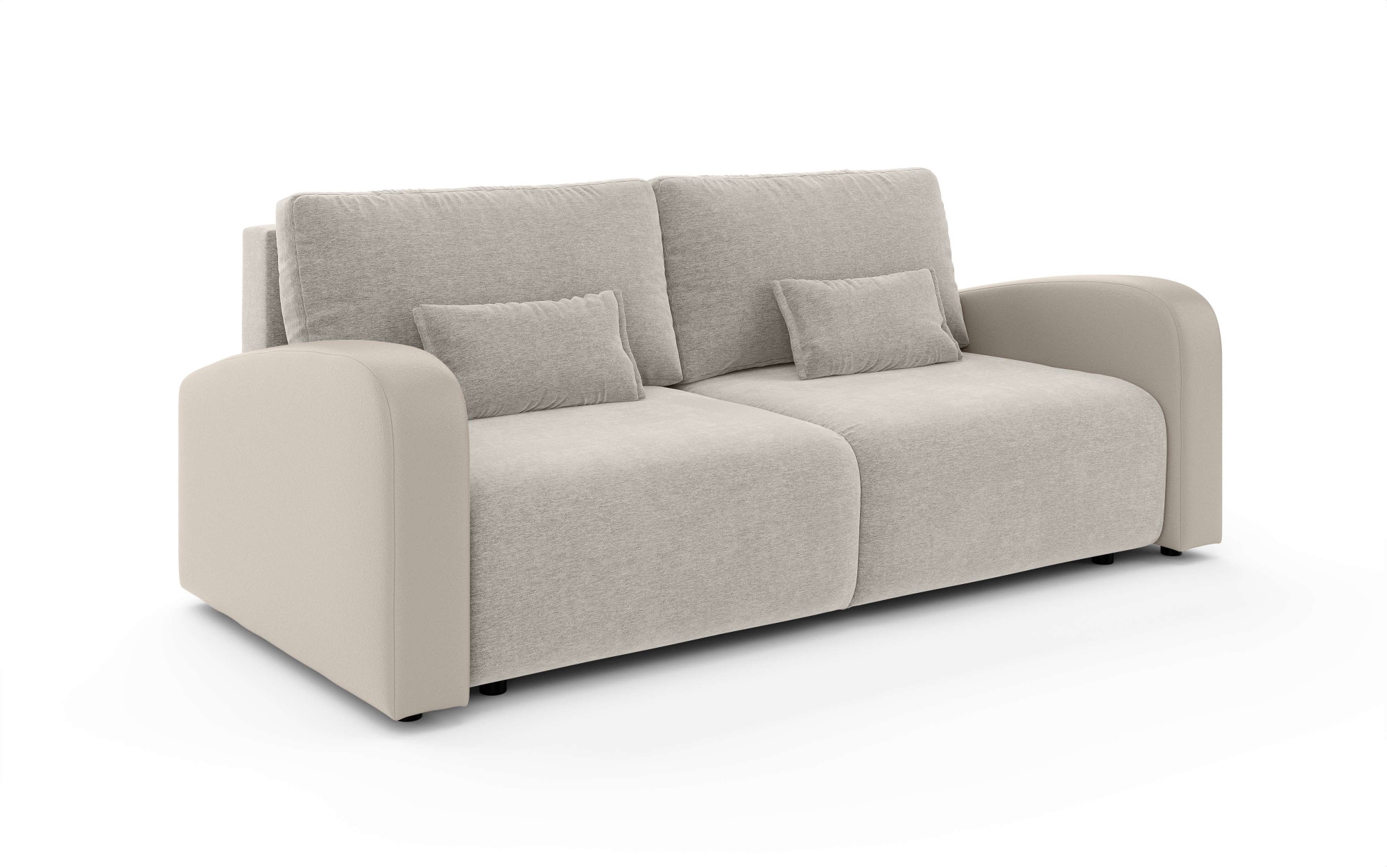 GOODproduct 3-Sitzer »JIGGS wahlweise Schlafsofa mit Bettkasten, Masse B/H/T: 228/96/110 cm« Sofa mit Wellenunterfederung, enthält 2 Rückenkissen und 2 Zierkissen