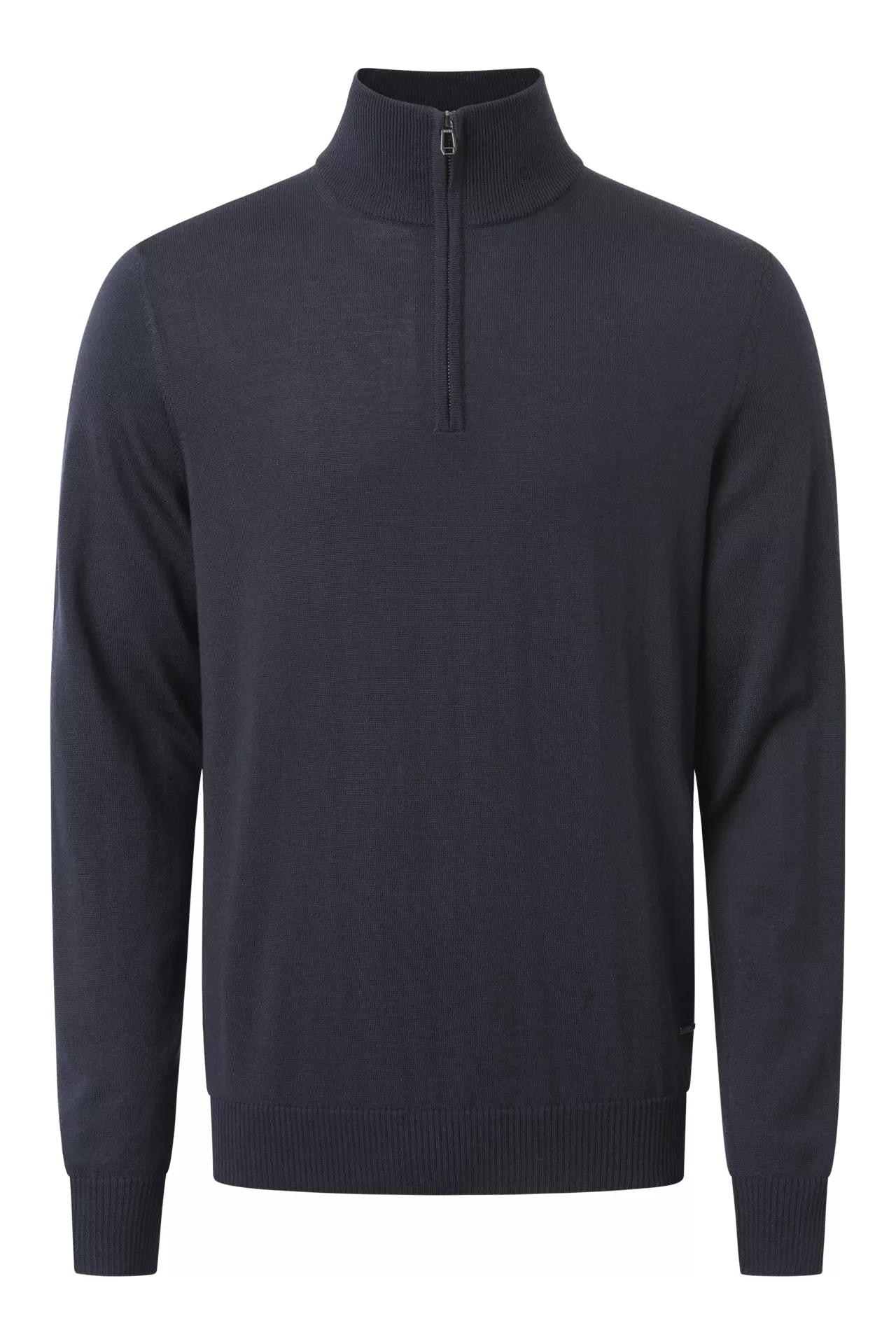 JOOP! Pull en tricot »Dario« coupe régulière avec col Troyer