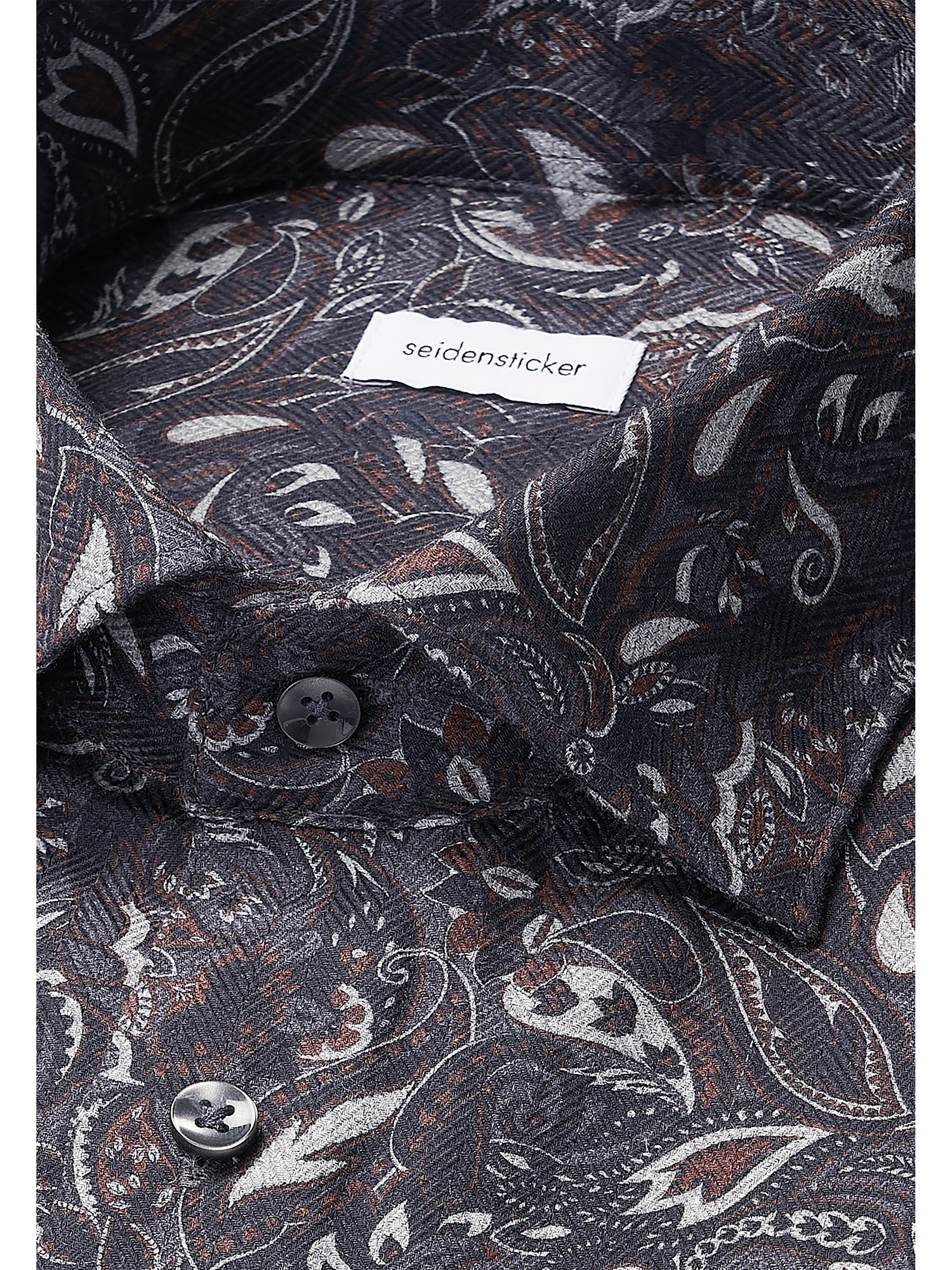 seidensticker Flanellhemd »Schwarze Rose« Regular 1/1 Kentkragen Geblümt