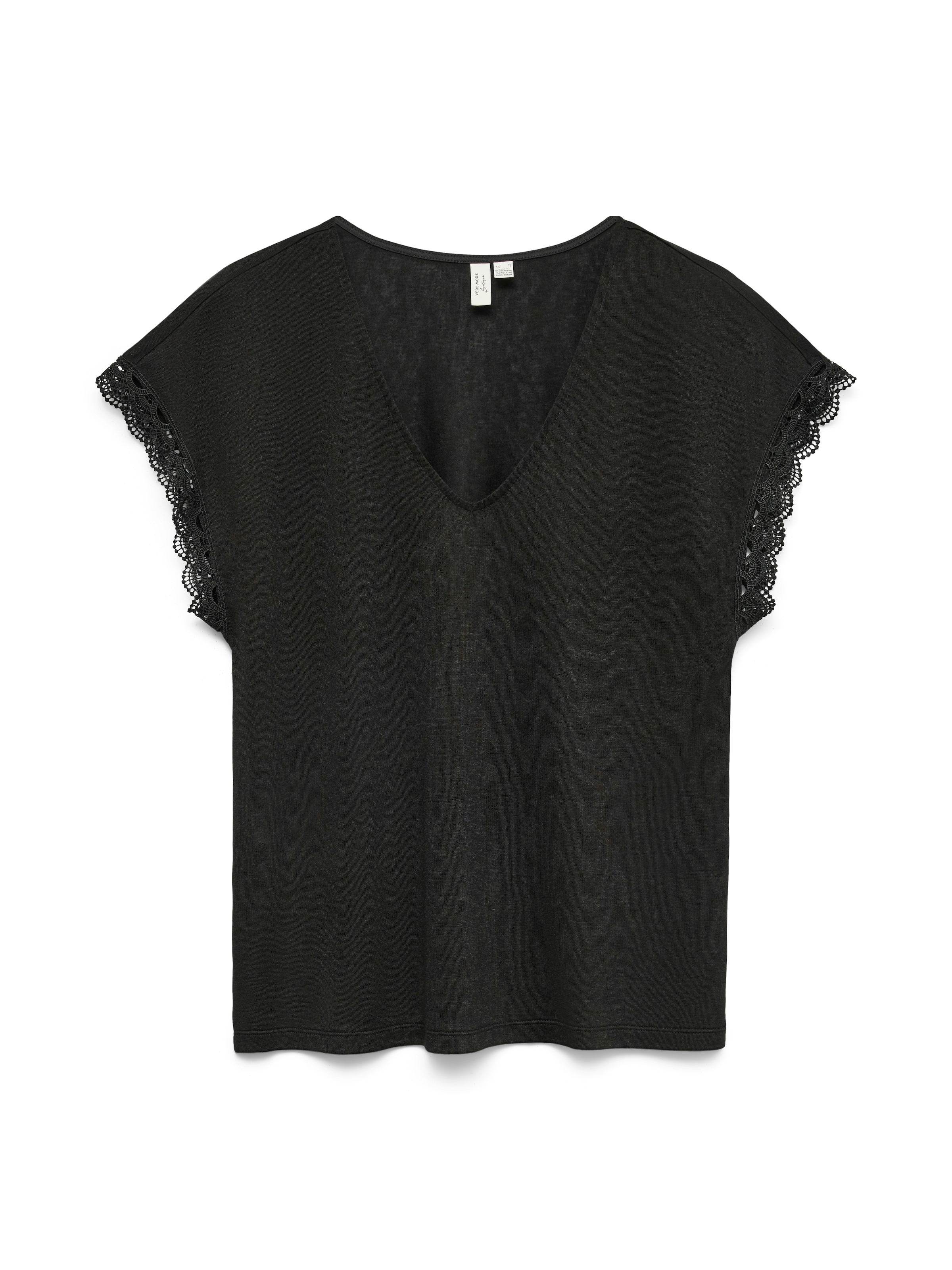 Vero Moda Chemisier »VMIBILSA S/S V-NECK TOP JRS BTQ« mit Spitzendetails