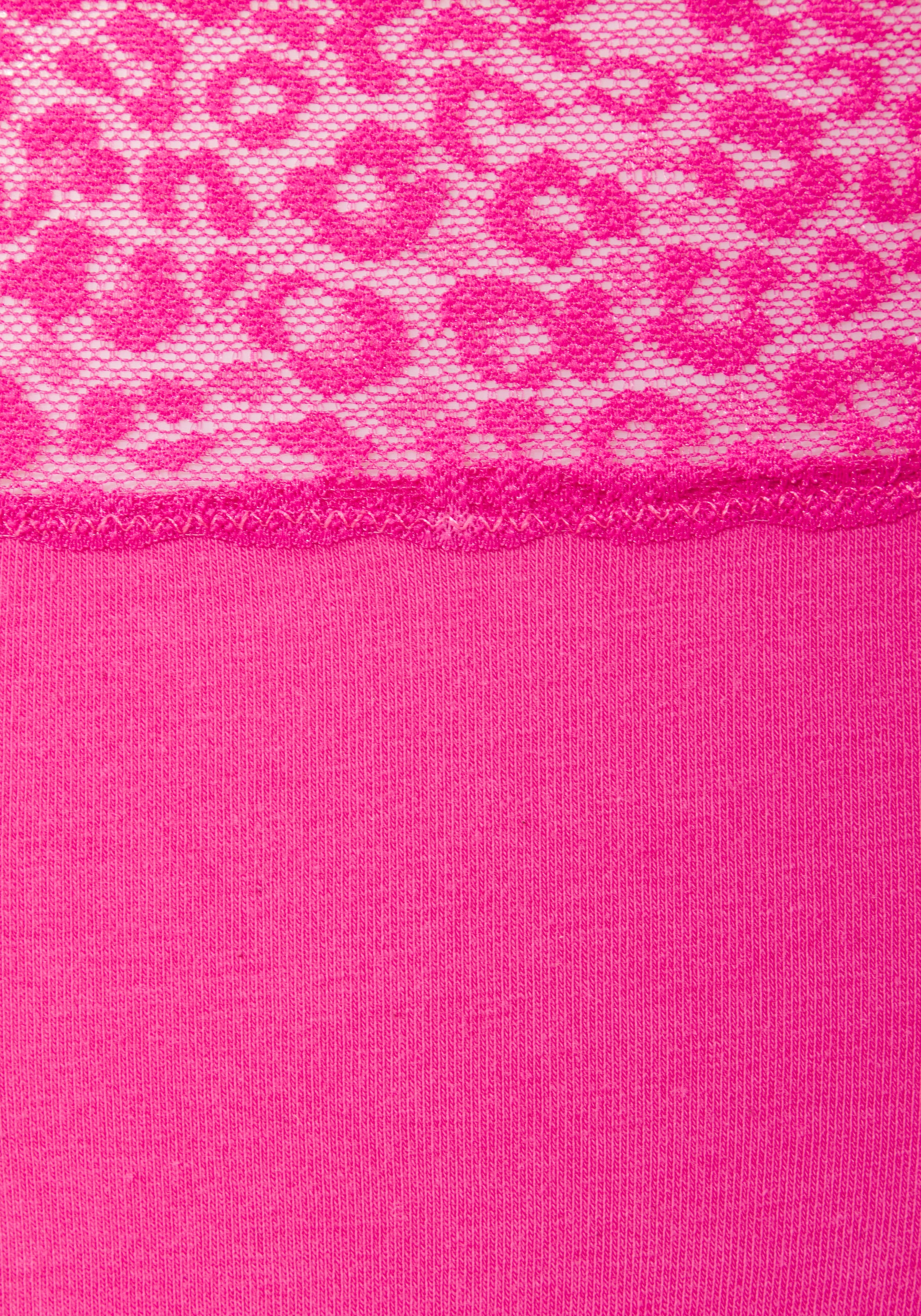 LASCANA Culottes de jazz pack de 4,  en coton élastique avec dentelle léopard à la ceinture