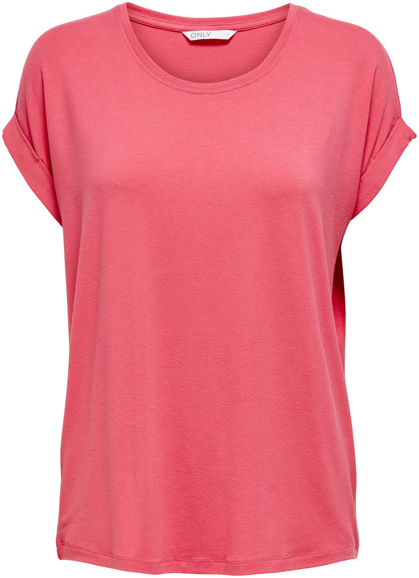 ONLY T-Shirt »ONLMOSTER – T-Shirt mit melierter Optik und elastischem Material« meliert, casual, lässig geschnitten, Viskosemischung, Rundhals