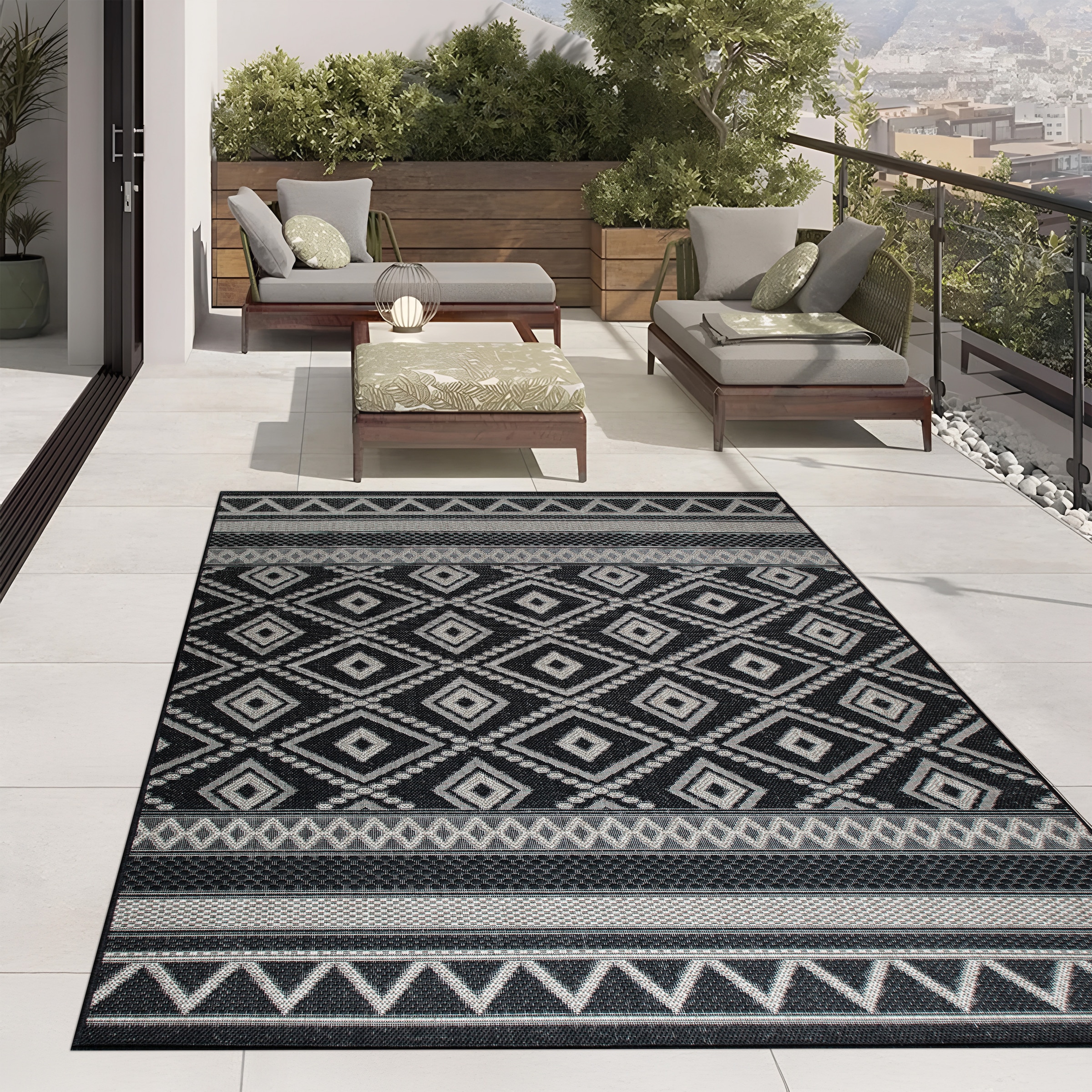 my home Teppich »Toronto auch als Läufer erhältlich« rechteckig 3 mm Höhe In- und Outdoor geeignet, Sisal-Optik, Wetterfest & UV-beständig, Boho