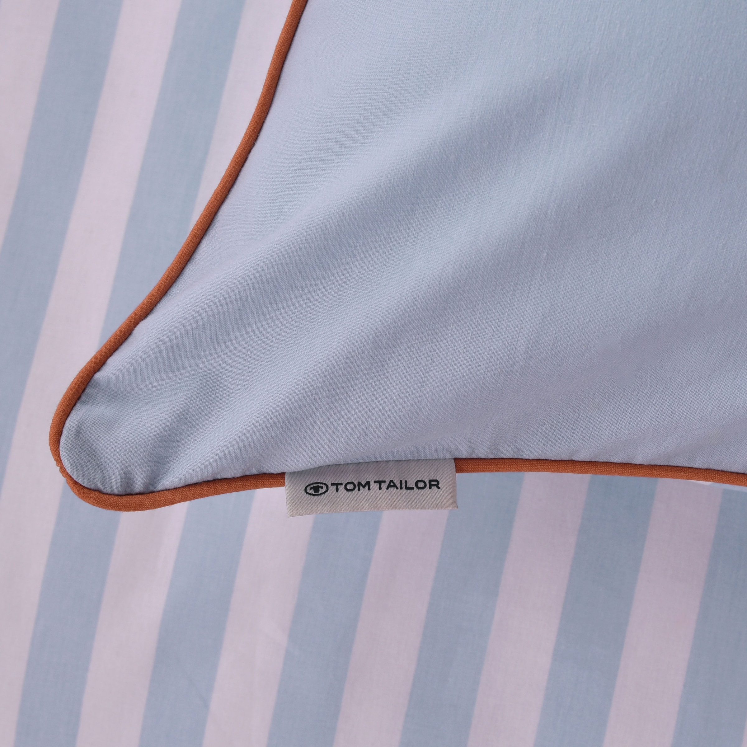 TOM TAILOR HOME Bettwäsche »STRIPES WITH A KICK in Gr. 135x200cm oder 155x220cm« 2 Stk. new bedroom, farbige Paspel am Kissen