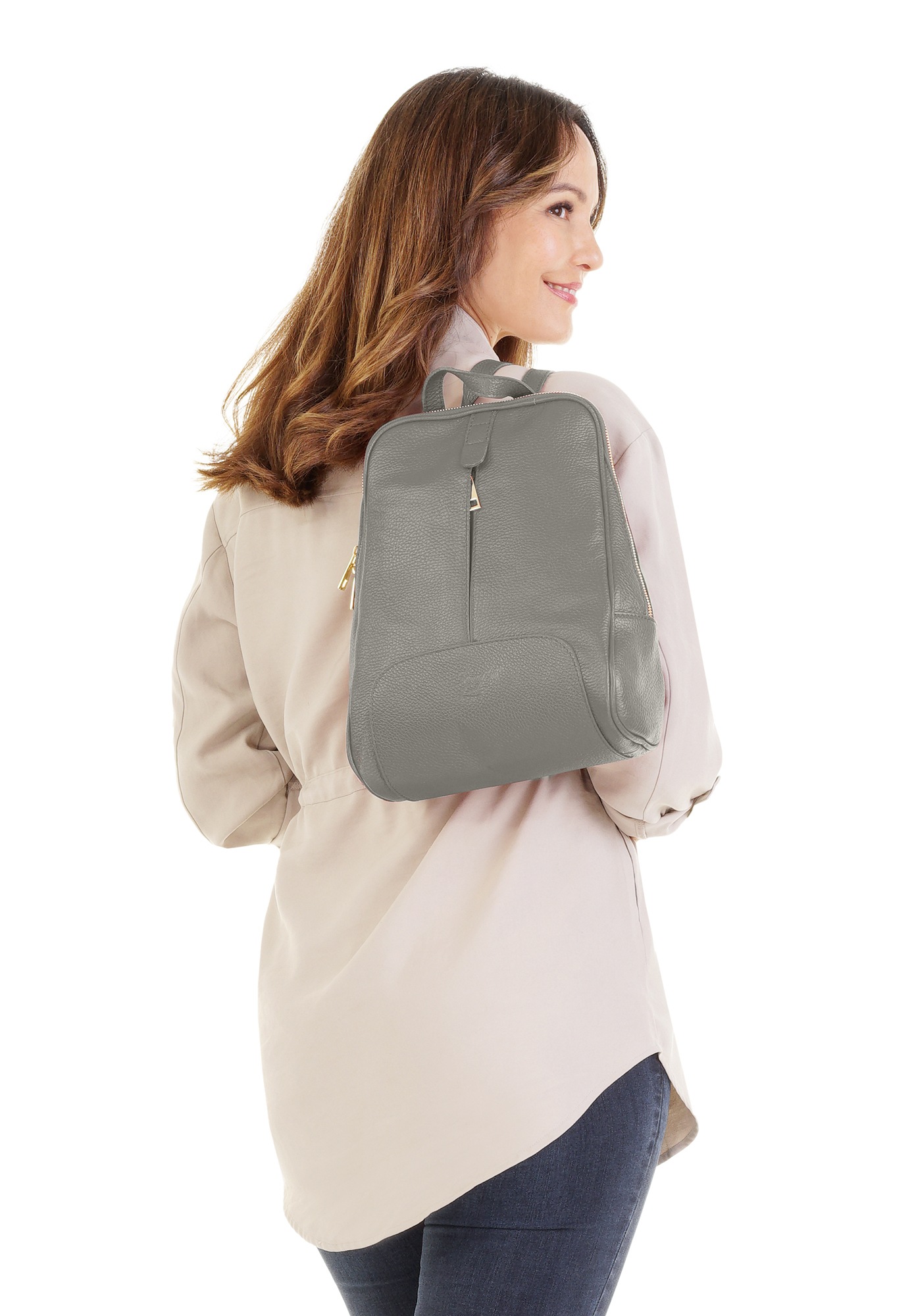 Samantha Look Cityrucksack echt Leder, Made in Italy