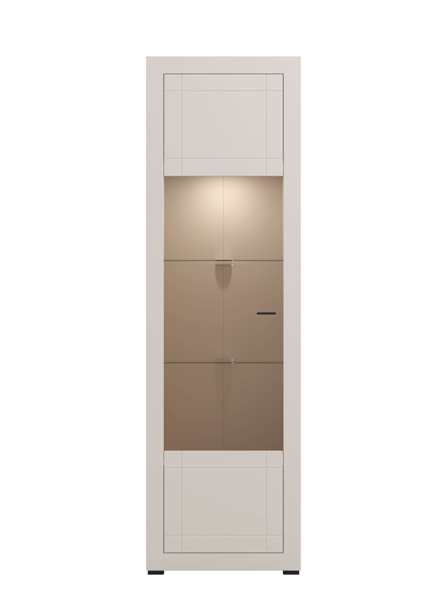 Home affaire Vitrines »Essex Vitrinenschrank, Glasschrank, Standvitrine, Highboard/Sideboard« Präzise Heissfolienprägung, Metallgriff, Eleganter Glasboden