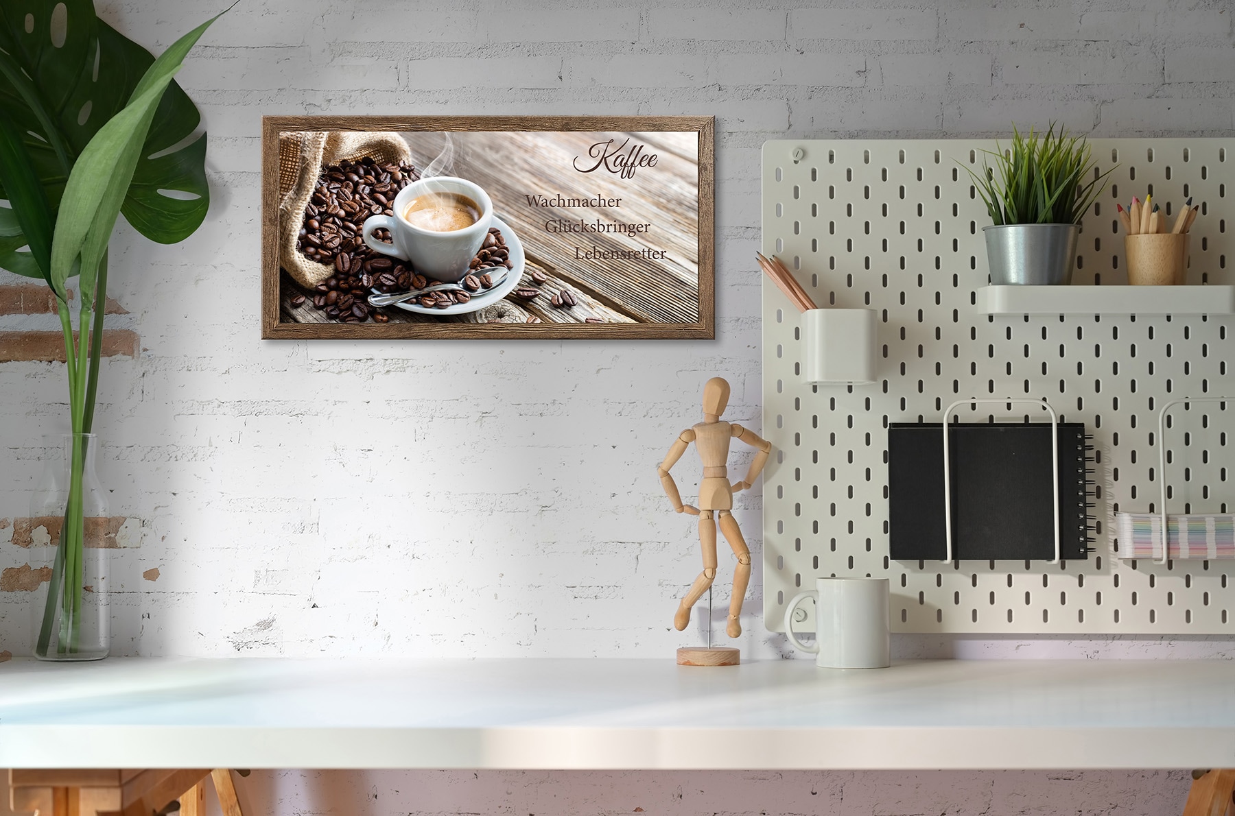Bönninghoff Bild mit Rahmen »Wandbild gerahmt KAFFEE MIT SPRUCH 23x49 cm – Wanddeko« Essen | Getränke | Kaffee | Kaffee Bilder | Küche | Lebensmittel | Sprüche | Sprüche & Texte 1 Stk. tlg. mit dekorativem Rahmen
