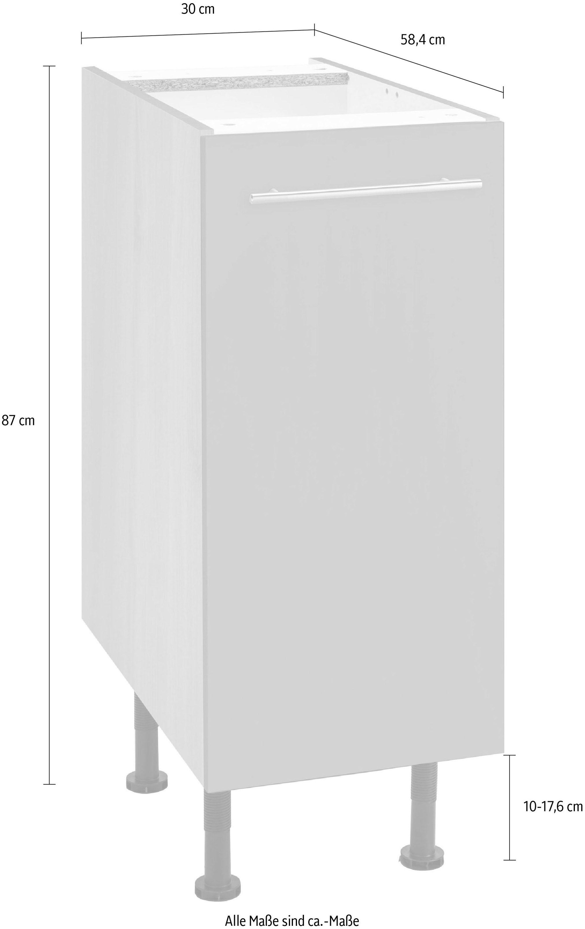 OPTIFIT Unterschrank »Bern« 30 cm breit, mit 1 Tür mit höhenverstellbaren Füssen, mit Metallgriff