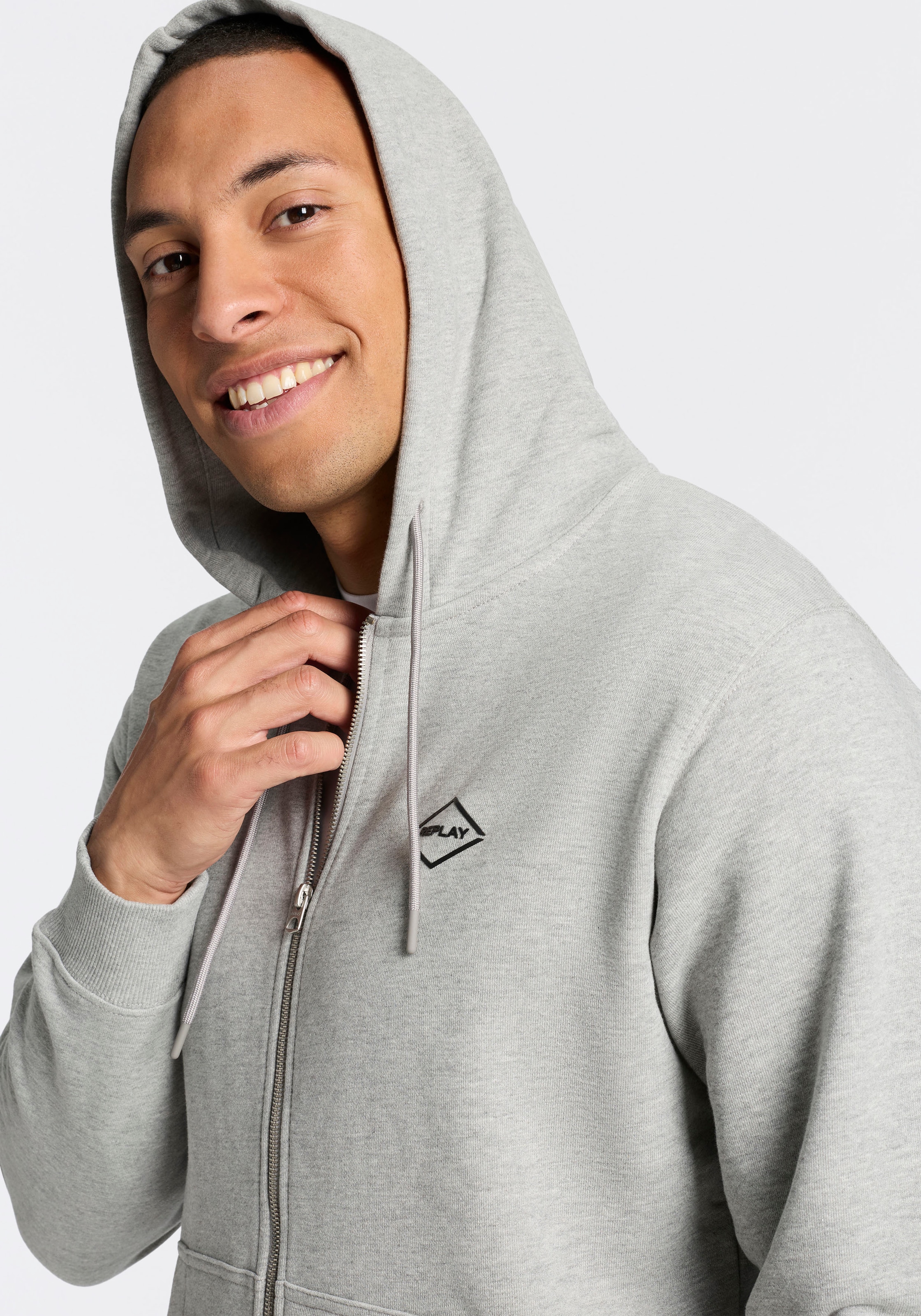 Replay Sweat à capuche en coton, coupe régulière