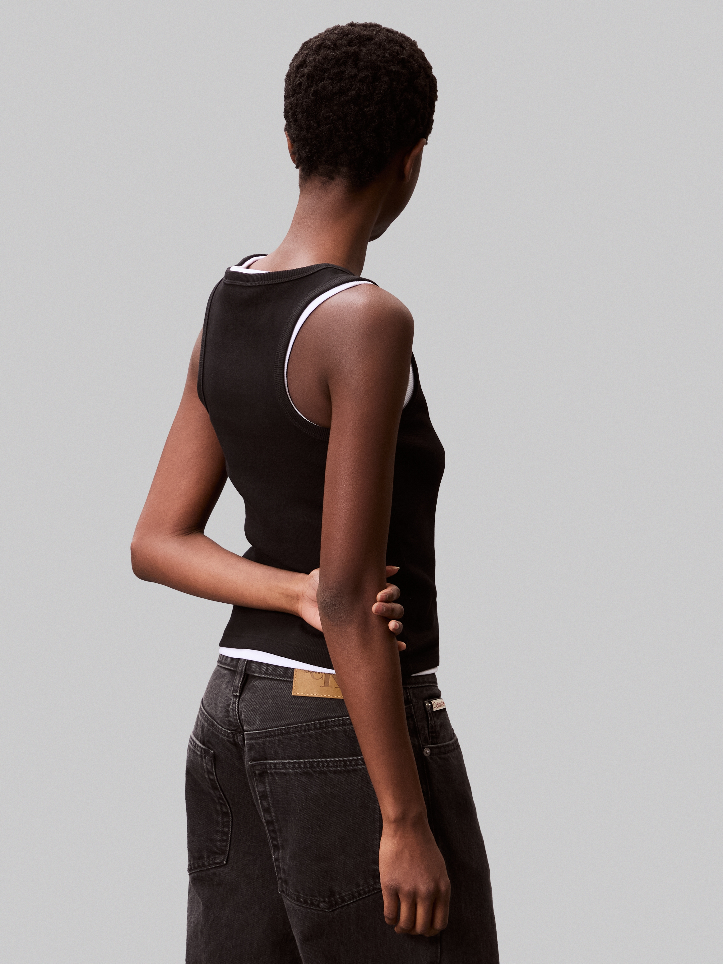 Calvin Klein Jeans Tanktop »A - WVN LBL 2X2 CTTN« Mit Rundhalsausschnitt