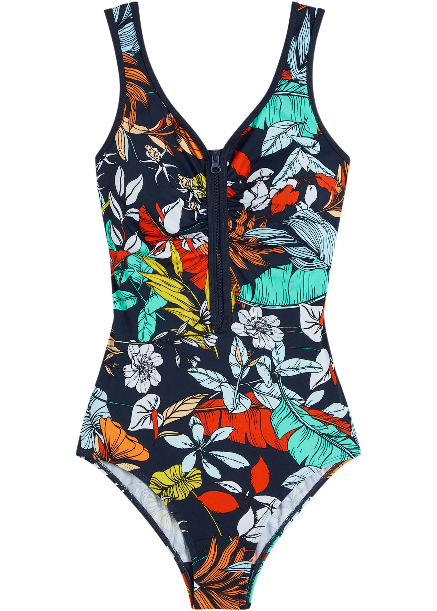 bonprix Maillot de bain sportlicher Stil, mit Reissverschluss, aus Polyamid und Elasthan