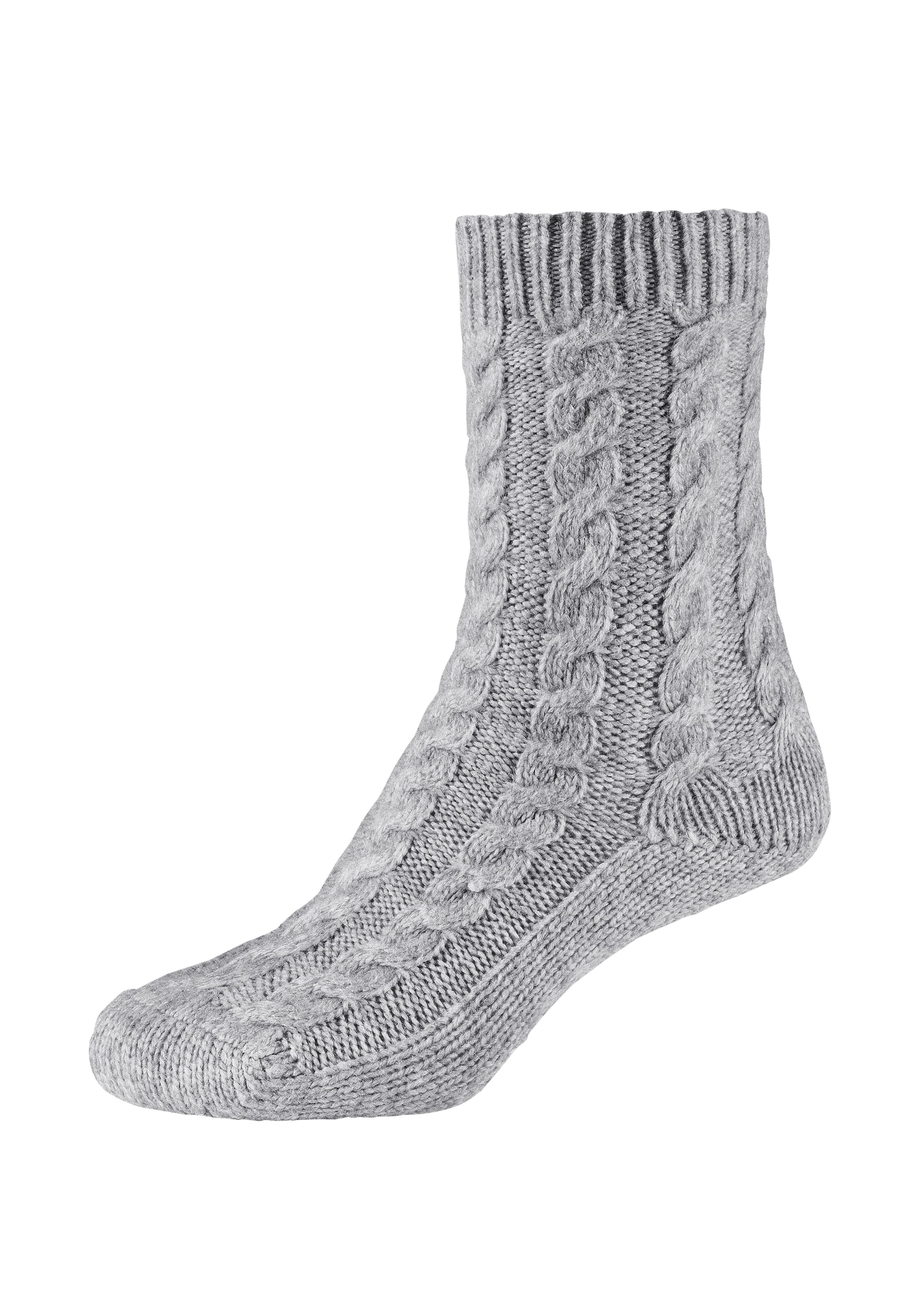 Camano Socken »warm & cozy« 2 Stk. tlg. mit Zopfmuster, Rippenbündchen
