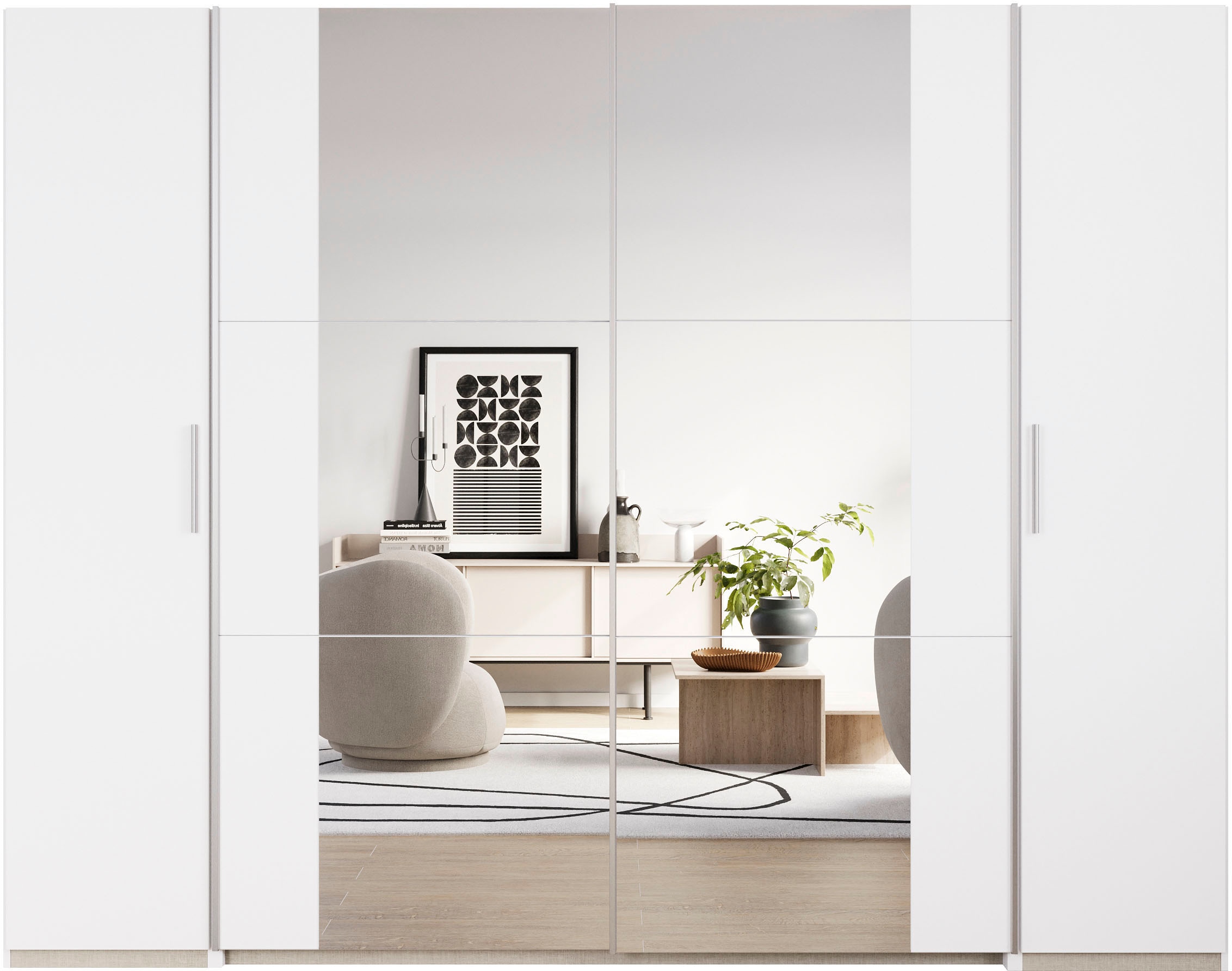 rauch Armoire à portes coulissantes »Kleiderschrank Drehtürenschrank Schrank Garderobe KRONACH TOPSELLER« in 3 Ausstattungen BASIC/CLASSIC/PREMIUM, Breiten 225/268/311/354 cm,  mit Dreh- und Schwebetüren und Spiegel, viele Böden MADE IN GERMANY