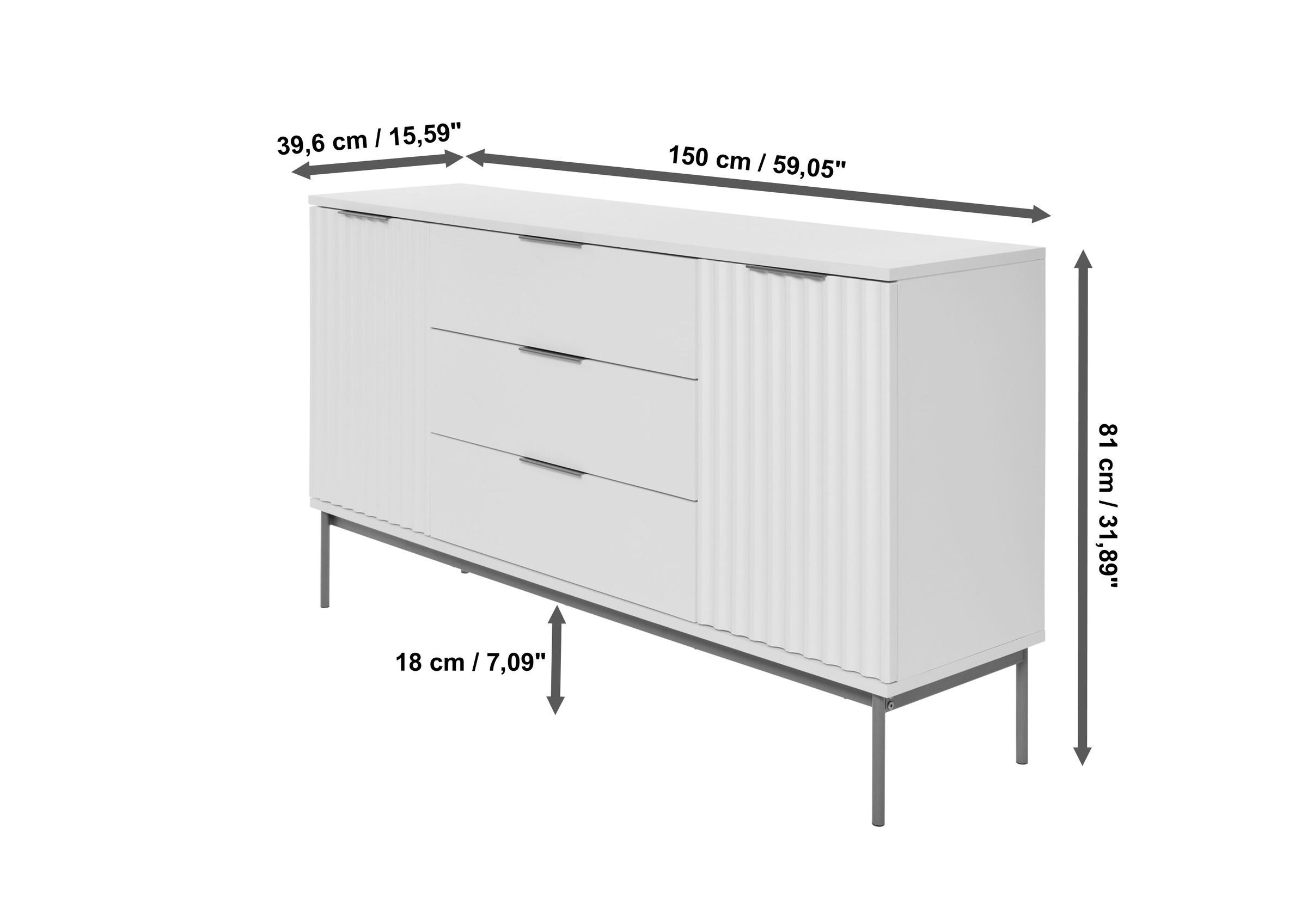 Jahnke Sideboard »CARVE SB 150« 1 Stk. tlg. Sideboard, raffiniertes Design, edler Gold-Look, Breite 150 cm
