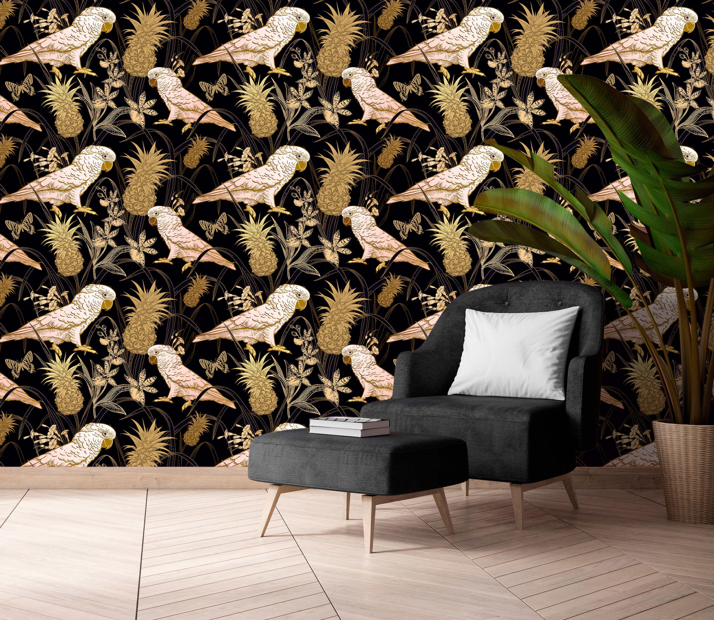 queence Vinyltapete »Lia« Motiv | bedruckt | botanisch | geblümt | gemustert | natürlich glatt 90x250cm, selbstklebend, kinderleichte Anbringung, , Sticker