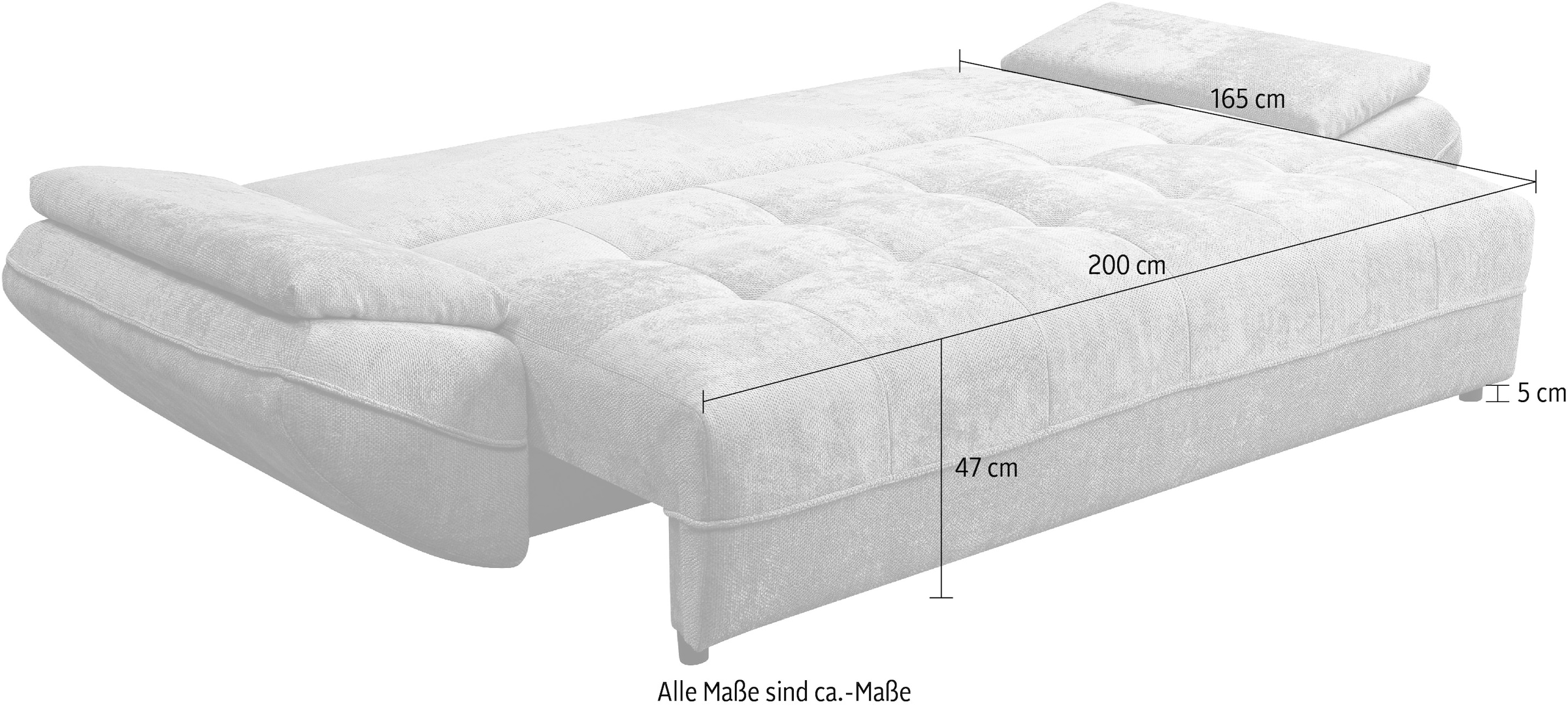 exxpo - sofa fashion Canapé Big »Elma Mega Schlafsofa, Breite 280, bequem und komfortabel« incl. fonction lit et coffre, grand confort d'assise, matelassage sur l'assise