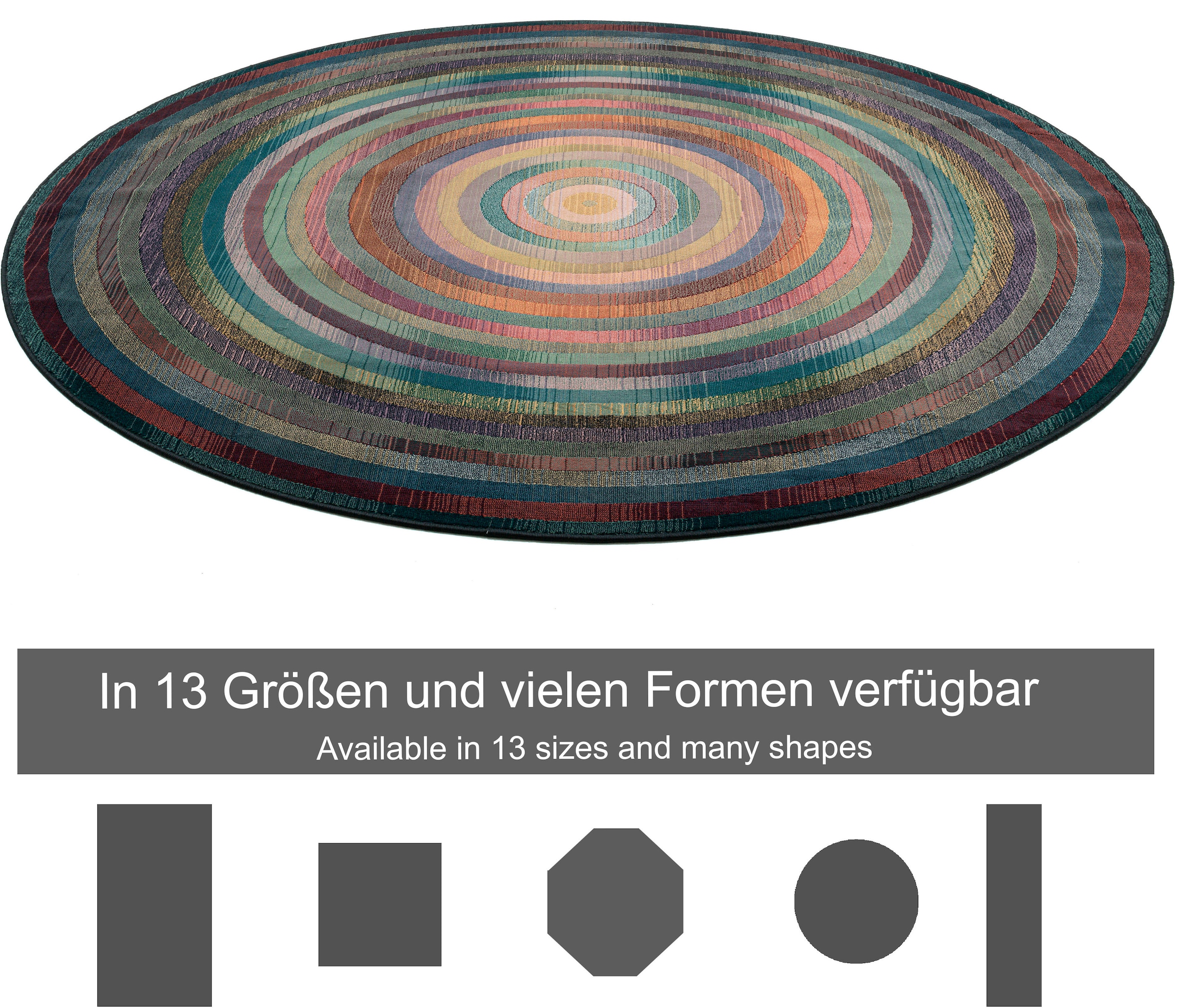 THEKO Tapis »Gabiro 001« Rond 10 mm Höhe gewebt, ideal im Wohnzimmer & Schlafzimmer