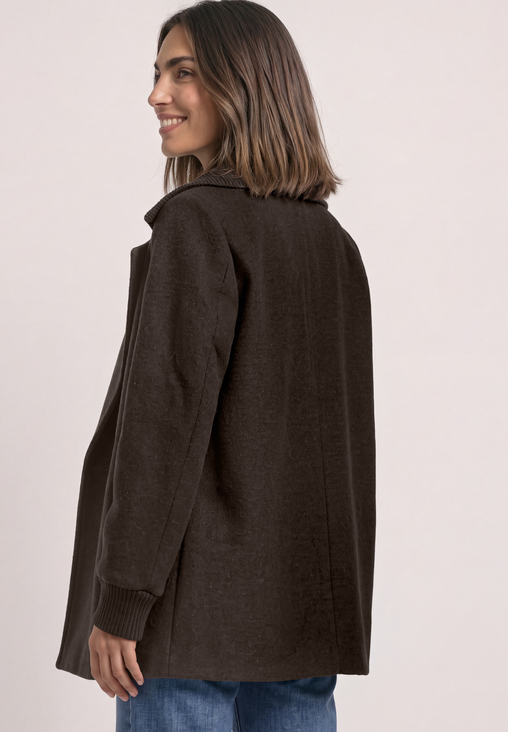 STREET ONE Manteau d'hiver wärmend mit Wollanteil, hoher Stehkragen
