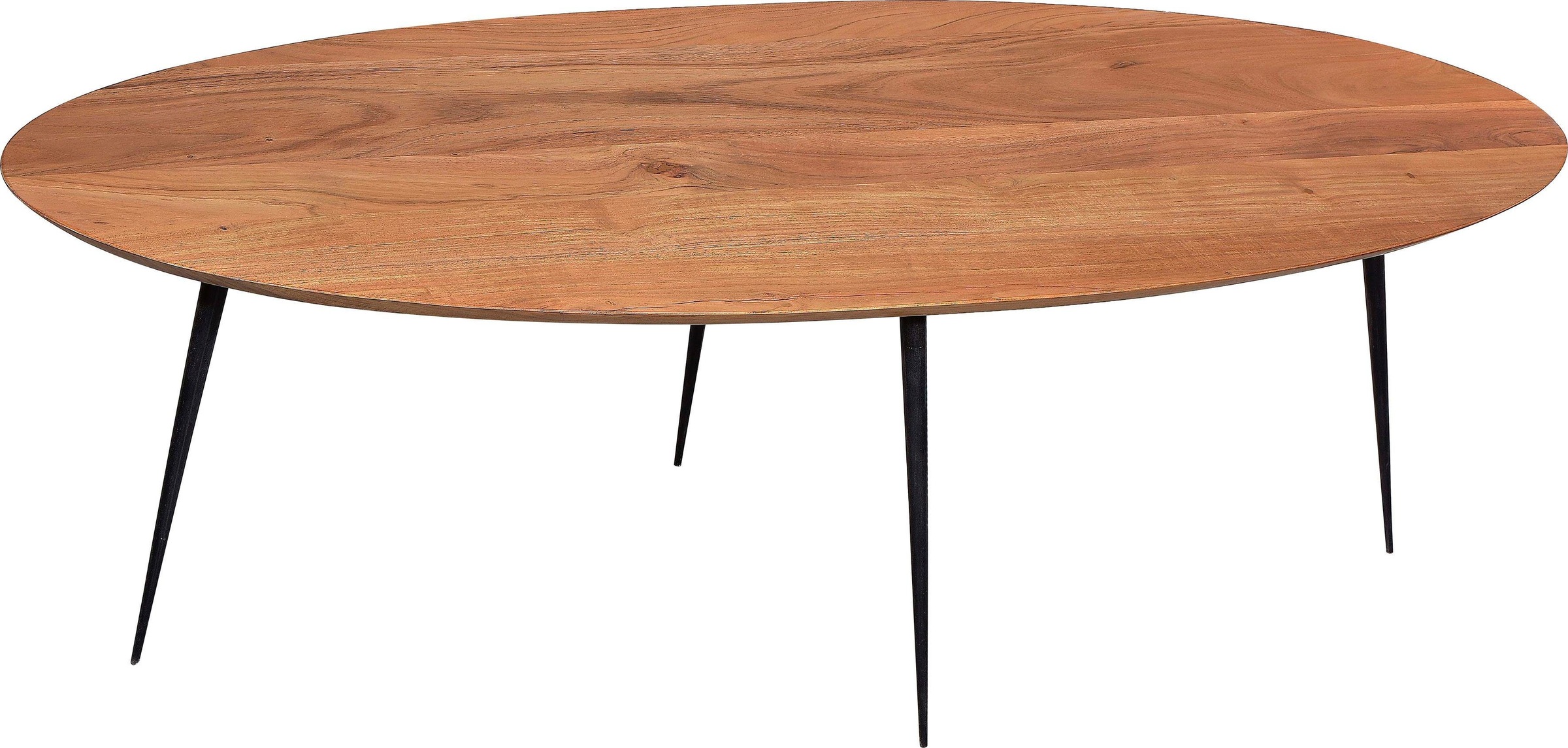 SIT Table basse »Lindau aus Akazie Massivholz Oval 150x60 cm Metall« Plateau ovale en bois massif au design scandinave