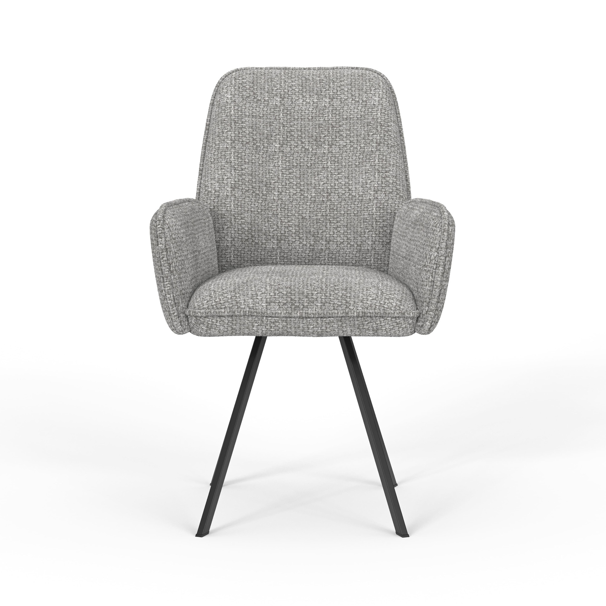 Home affaire Armlehnstuhl »Mily Esszimmerstuhl, Polstersessel, Wohnstuhl, Essstuhl mit Armlehnen« (Set) 2 Stk.mit schwarz pulverbeschichteten Metallbeinen, gepolstert, modern