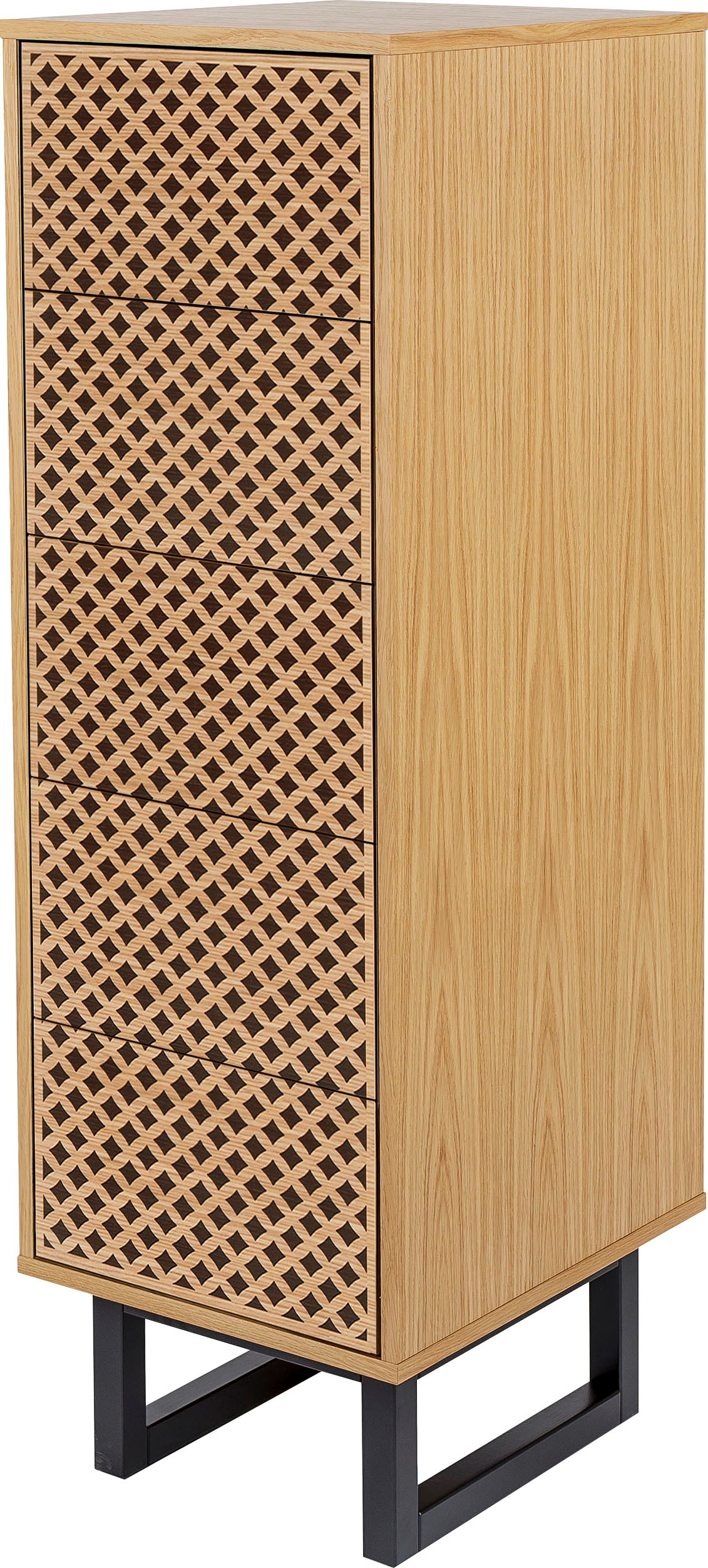 Woodman Commode haute im skandinavischen Design, mit besonderem Print, FSC®