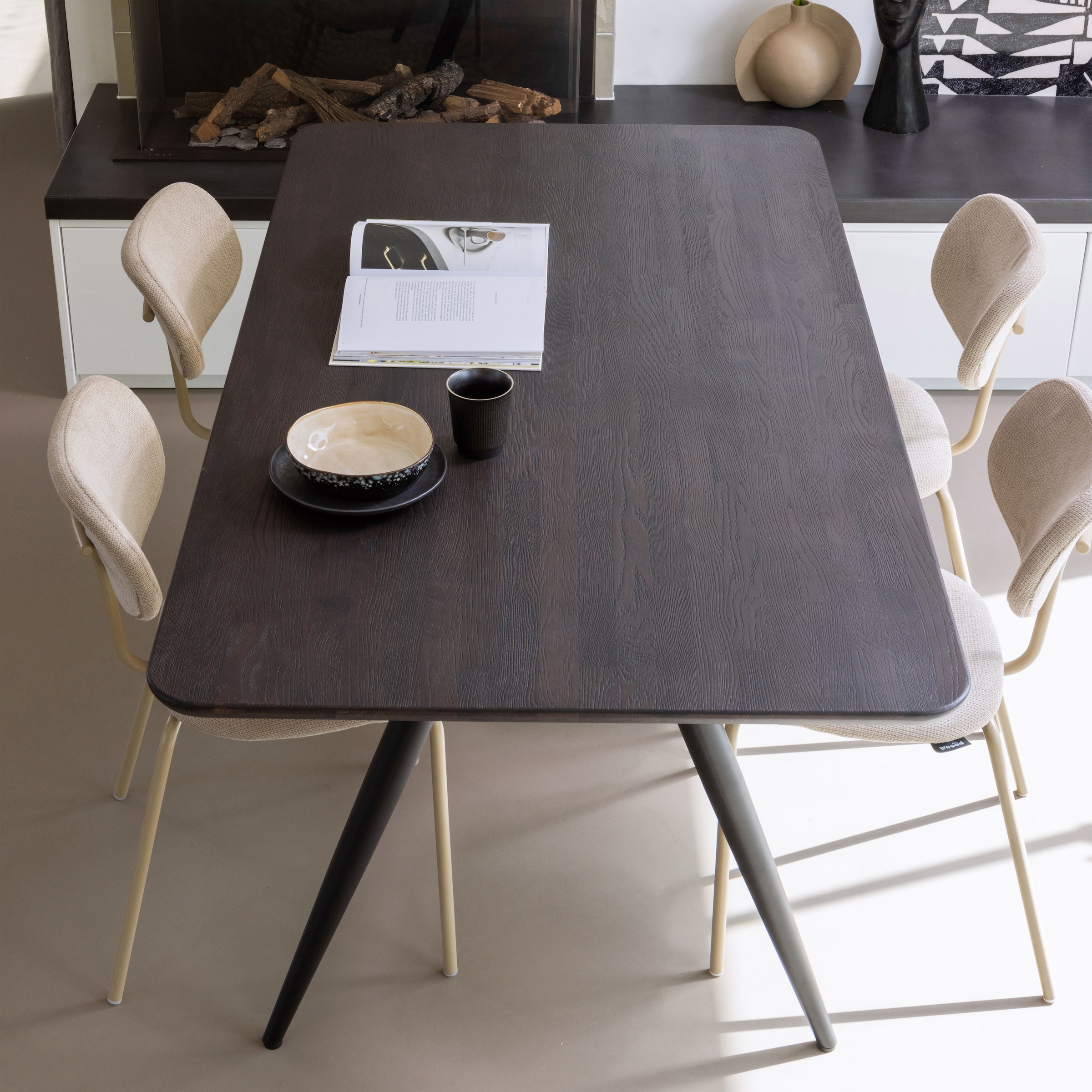 WOOOD Esszimmerstuhl »Link mit Ella-Chenillebezug und Metallgestell B 44 x T 52 x H 78 cm« (Set) 2 Stk.(Set, 2 St) Tragkraft 90 kg, stapelbar, Sehr hohe Verschleissfestigkeit