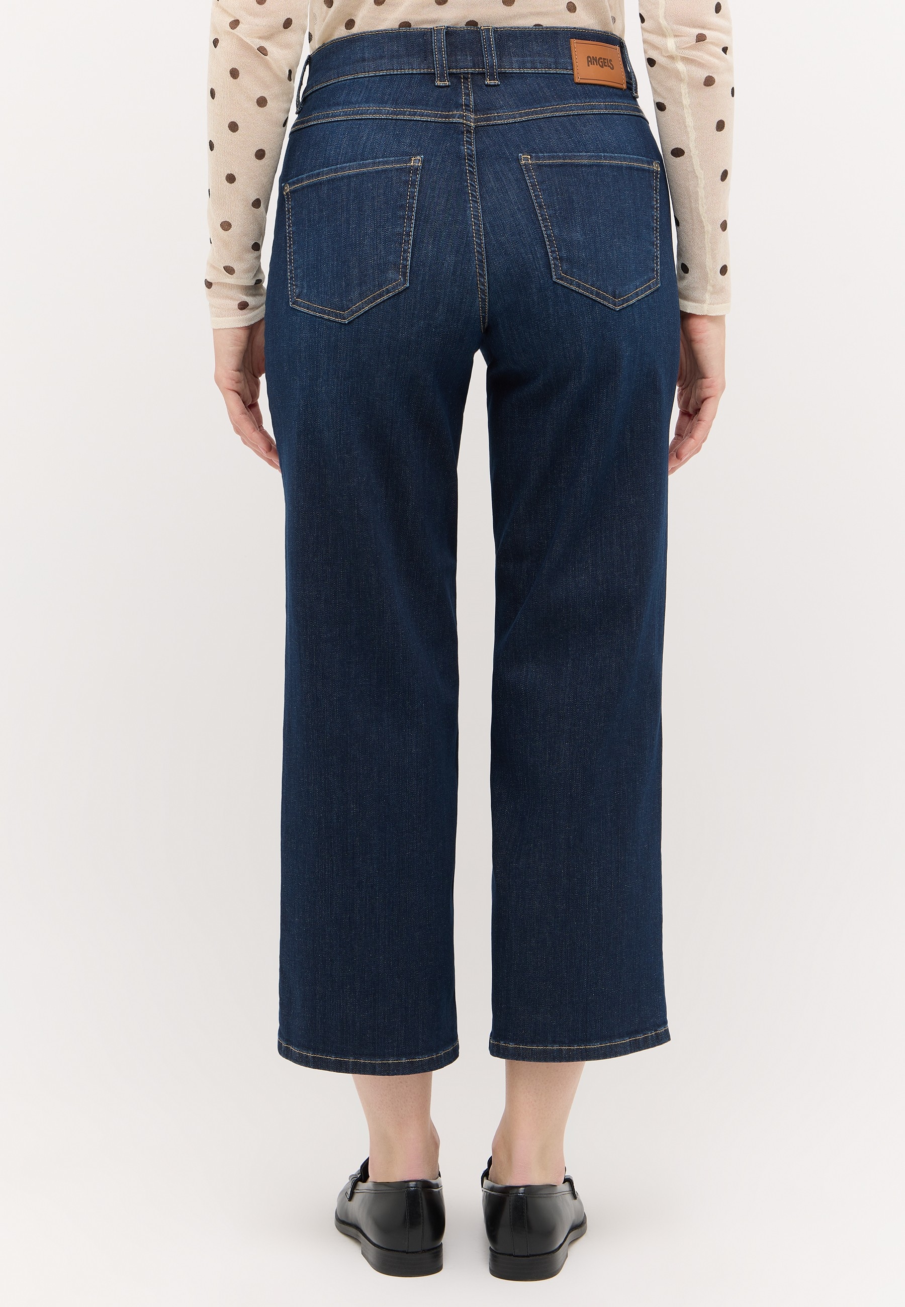 ANGELS Jeans 7/8 »LAIA« Coupe ample, en mélange de coton, avec passants de ceinture