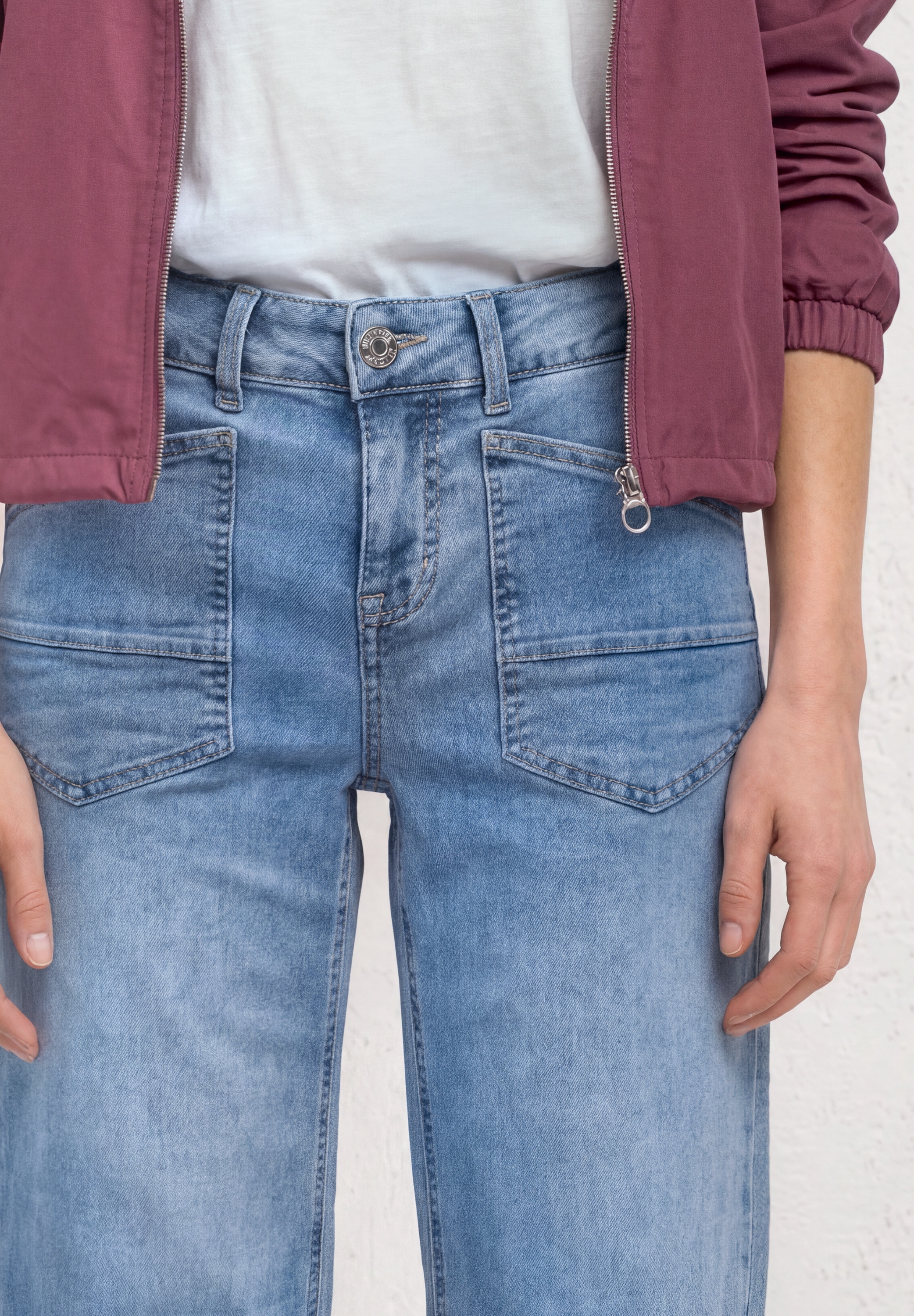 STREET ONE Loose-fit-Jeans »Style Emee« Wide Legs mit Viskose und Stretch