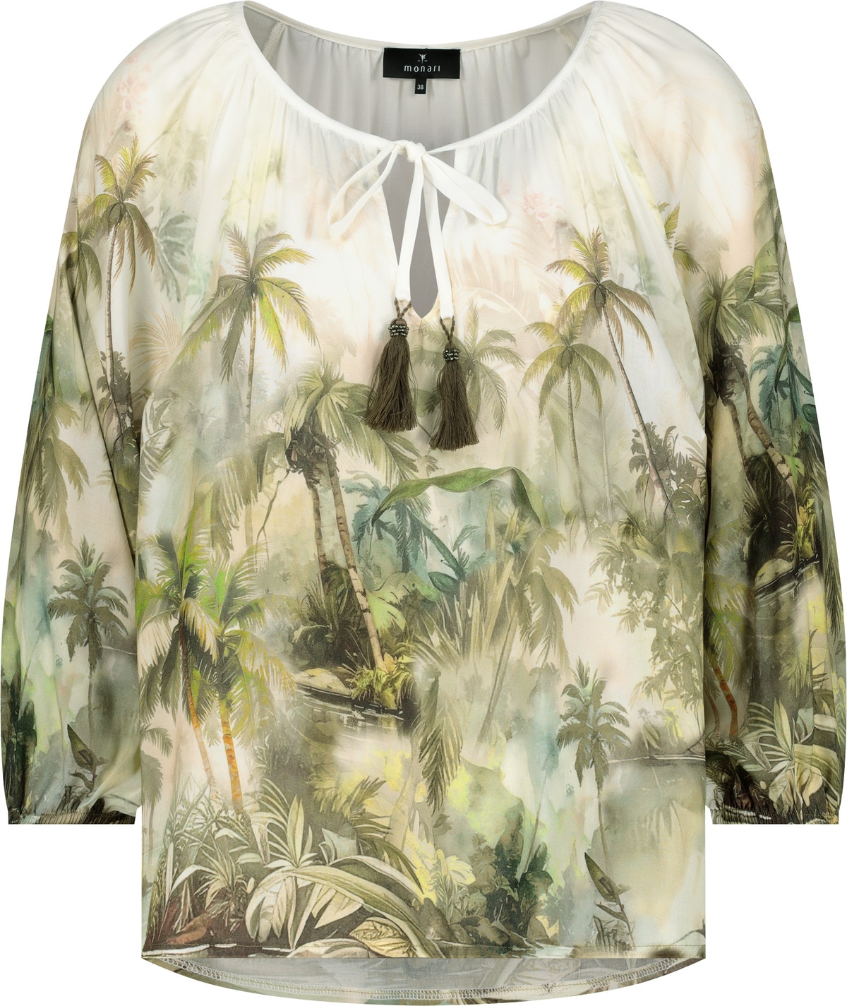 Monari Blouse à enfiler »Bluse Tropical Allover« Regular fit mit tropischem Print
