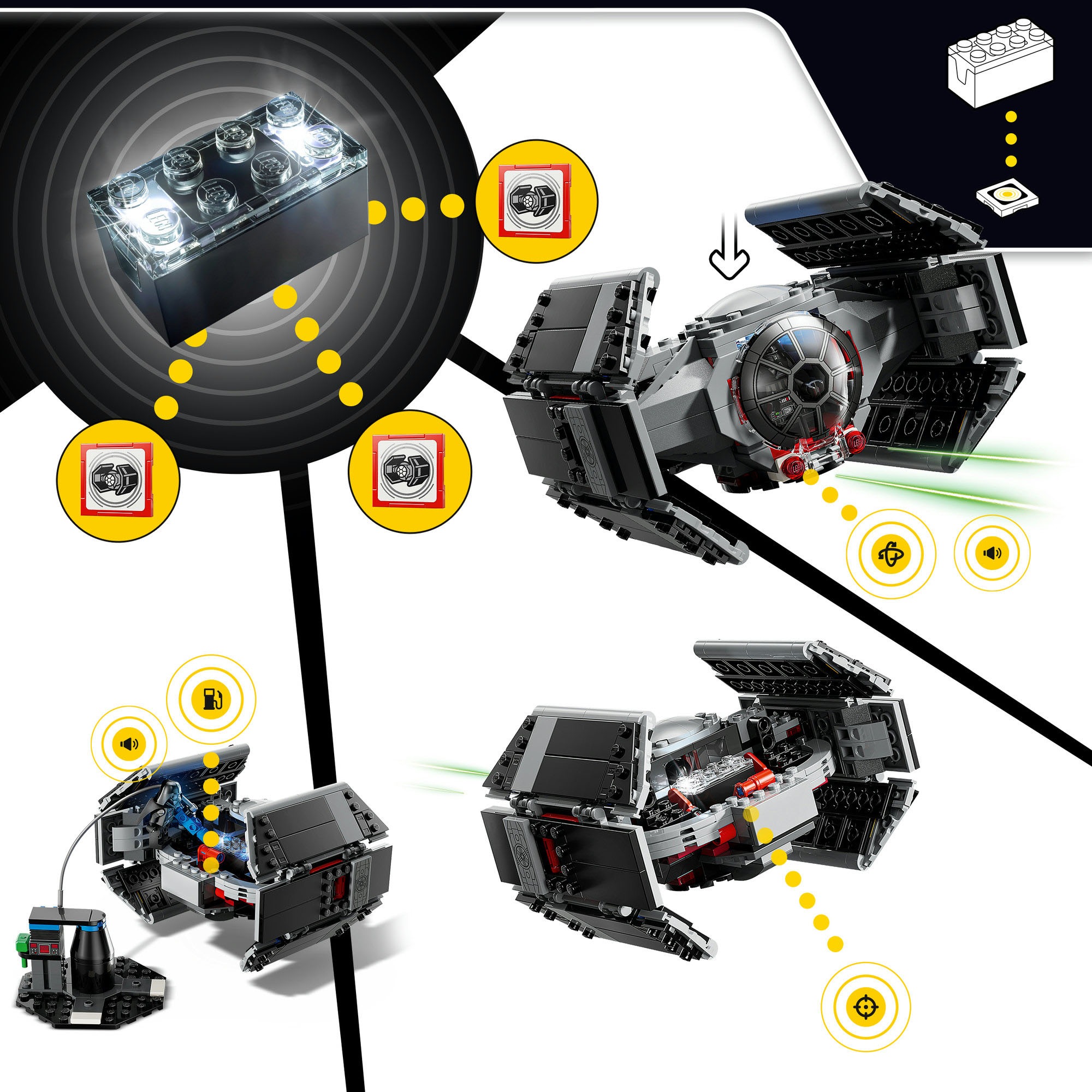 LEGO® Konstruktionsspielsteine »SMART Play: Darth Vaders TIE Fighter (75421), LEGO Star Wars™« mit Licht- und Soundeffekten