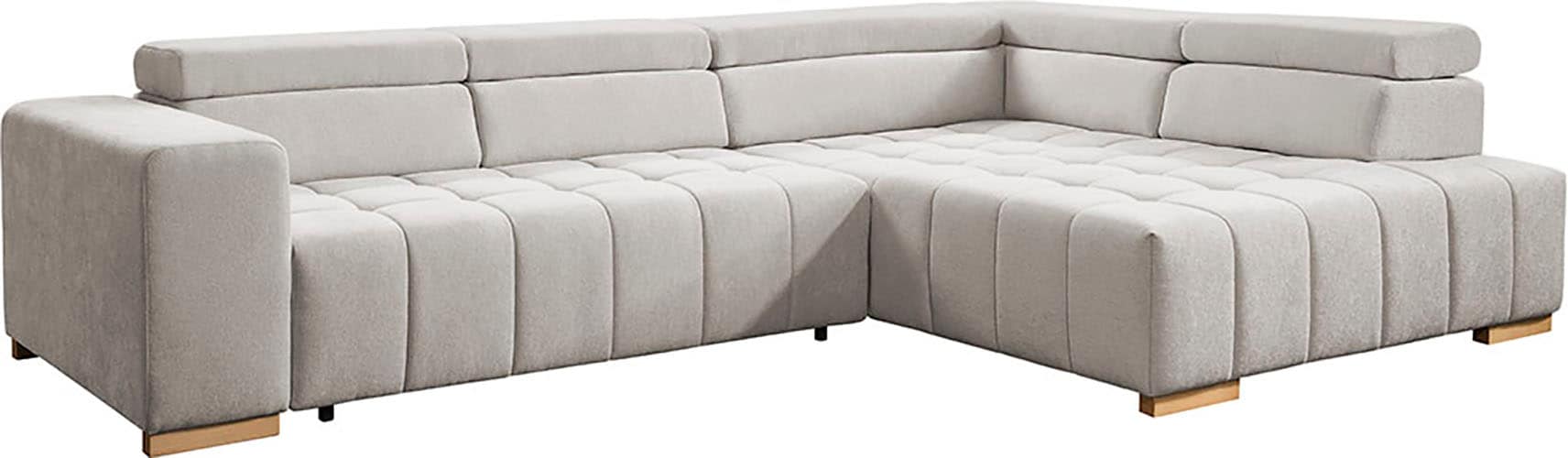 exxpo - sofa fashion Canapé d'angle »Elianos, hoher Sitzkomfort, aufwendige Kreuzsteppung im Sitz, L-Form« Kopfteile & Sitztiefe verstellbar, ohne Bettfunktion