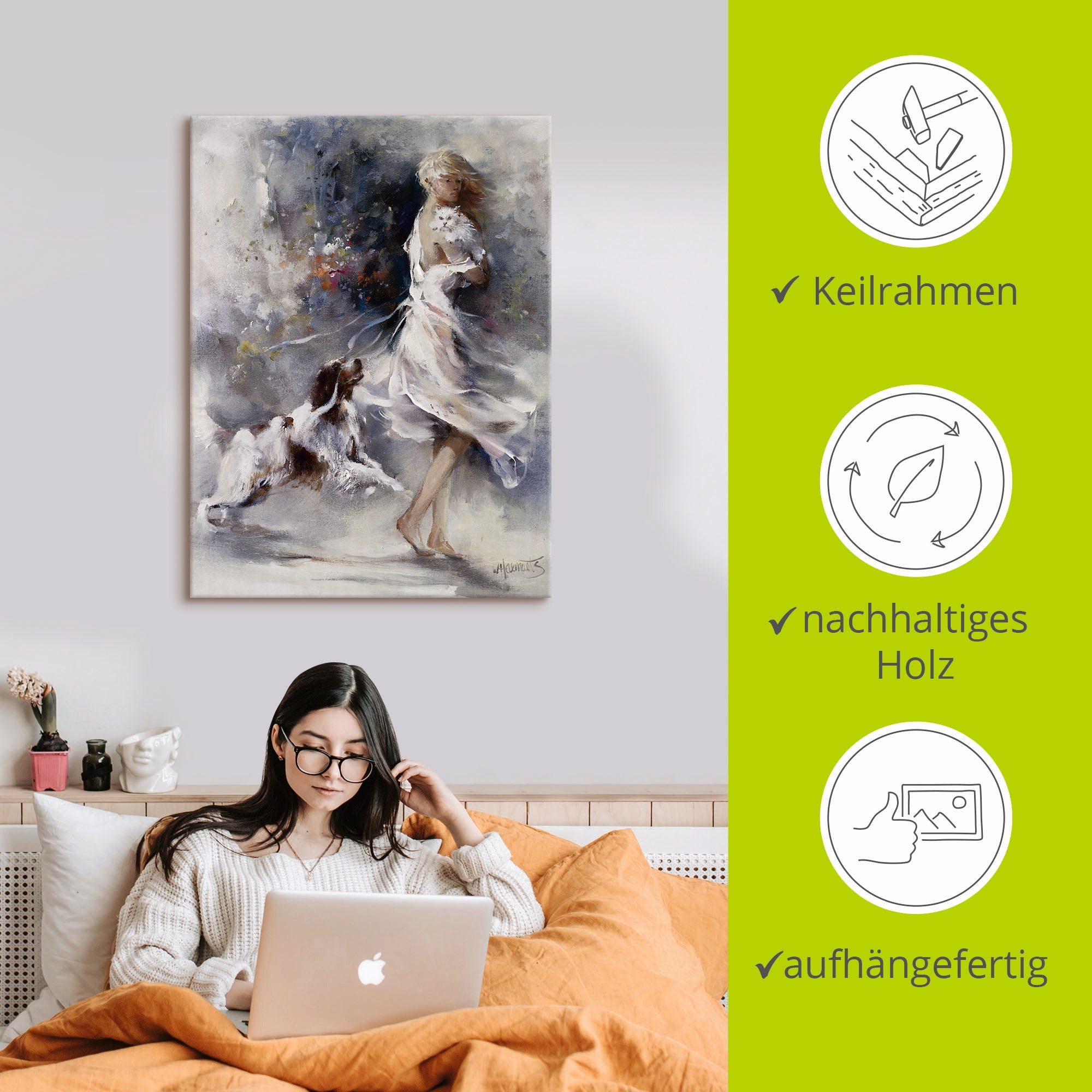 Artland Leinwandbild »Rivalität« Frau 1 Stk. tlg. auf Holzrahmen gespannt