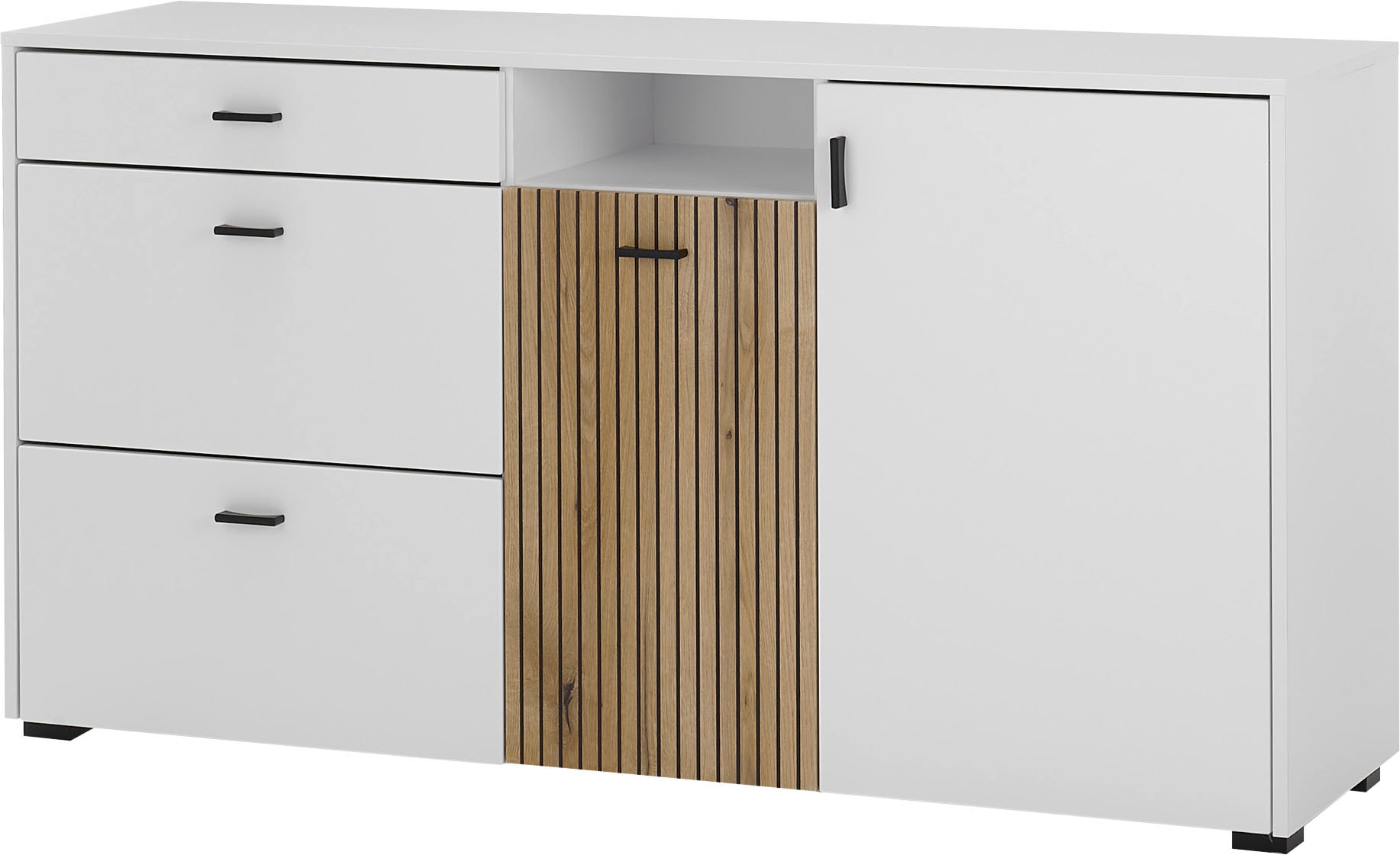 INOSIGN Sideboard »Hudson« in moderner Trendfarbe, Griffe aus Metall (Schwarz), Breite 150 cm