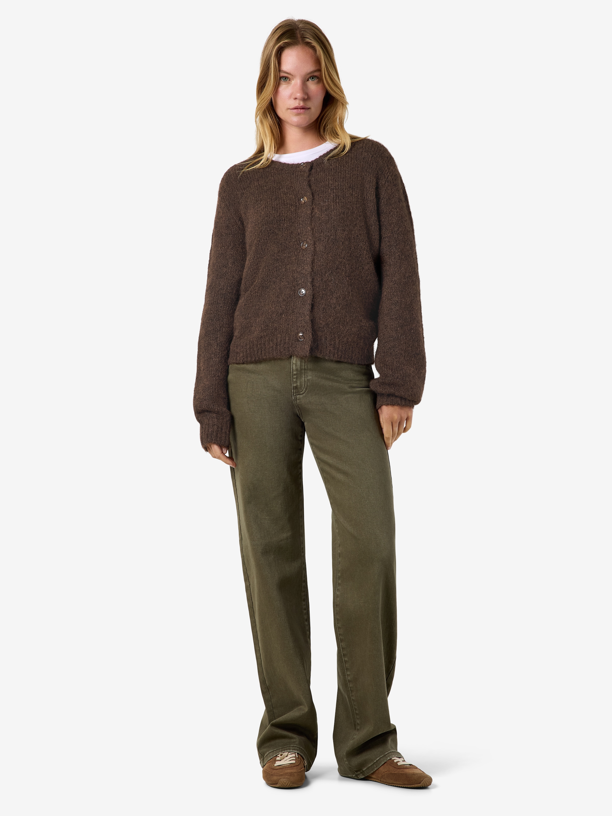 Noisy may Veste en tricot »NMSUTTON L/S O-NECK KNIT CARDI NOOS« Materialmix, relaxed fit