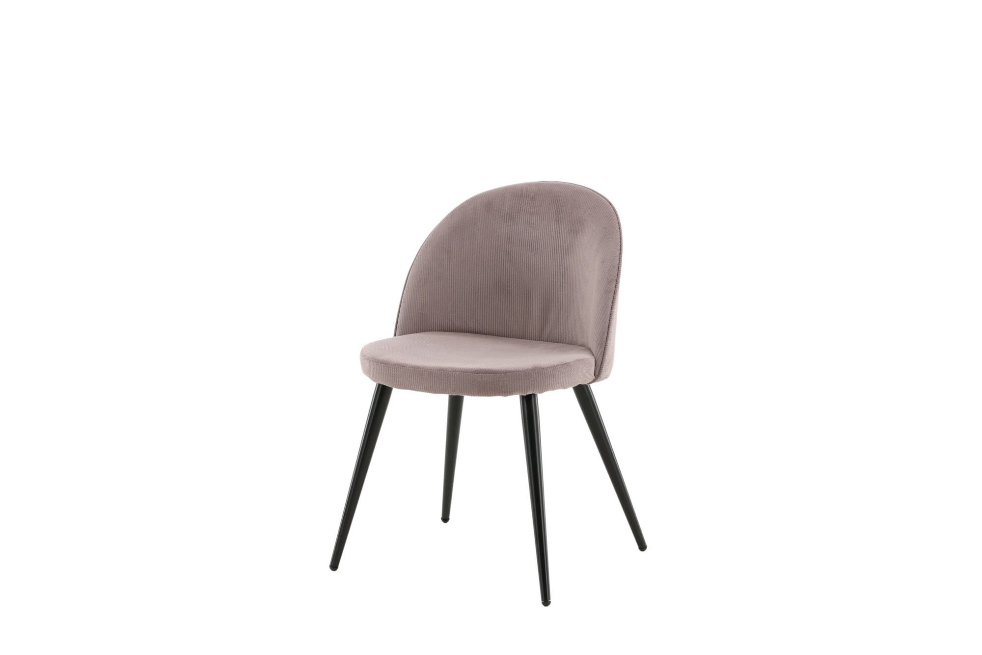 Venture Home Esszimmerstuhl »Velvet, 2er-Set Esszimmerstühle in Hellgrau-Cord, 150 kg belastbar« () 2 Stk.Polsterstuhl, Manchester-Bezug, schwarze Metallbeine, weich