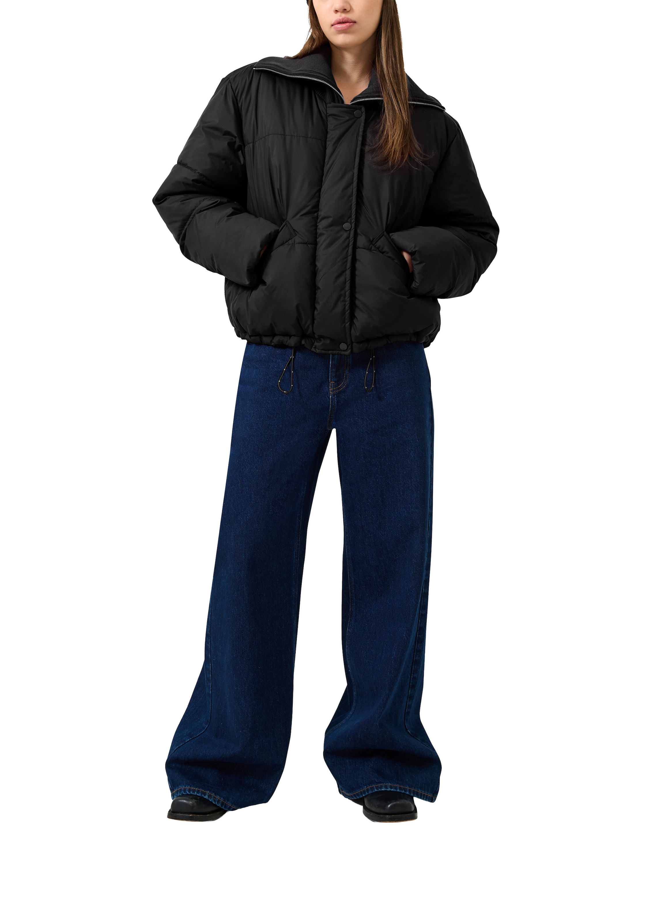 QS Steppjacke ohne Kapuze Winterjacke mit Rollkragen und Reissverschluss