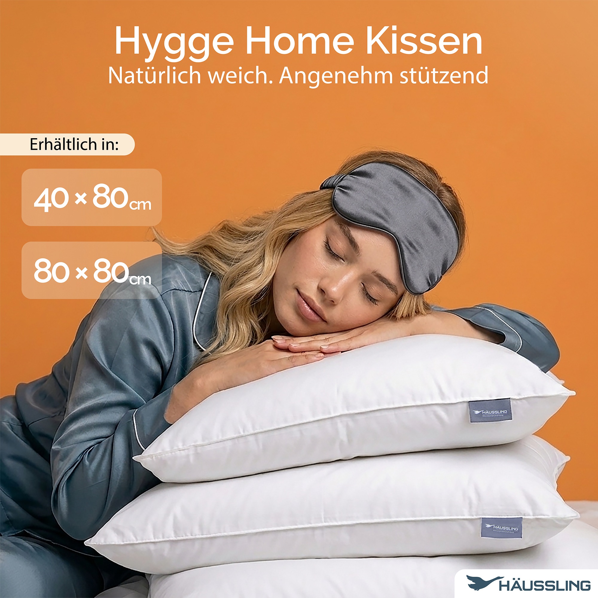 Haeussling Oreiller en plumes »Hygge Home, verschiedene Grössen, DIN Certco biobasiert >85%« Füllung: Weisse neue Federn und Daunen, Klasse I, 85% Federn 15% Daunen 1 cuis tlg.