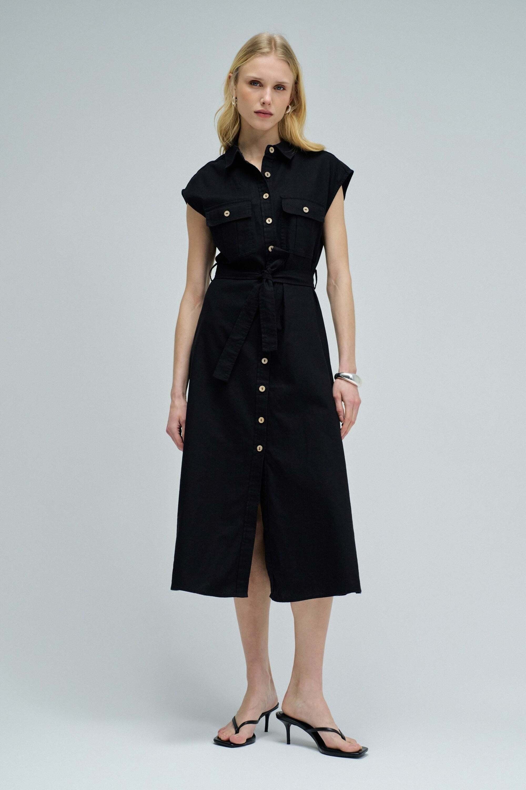 Salsa Robe midi »Salsa Jeans Midikleid Sleeveless Shirt Dress«