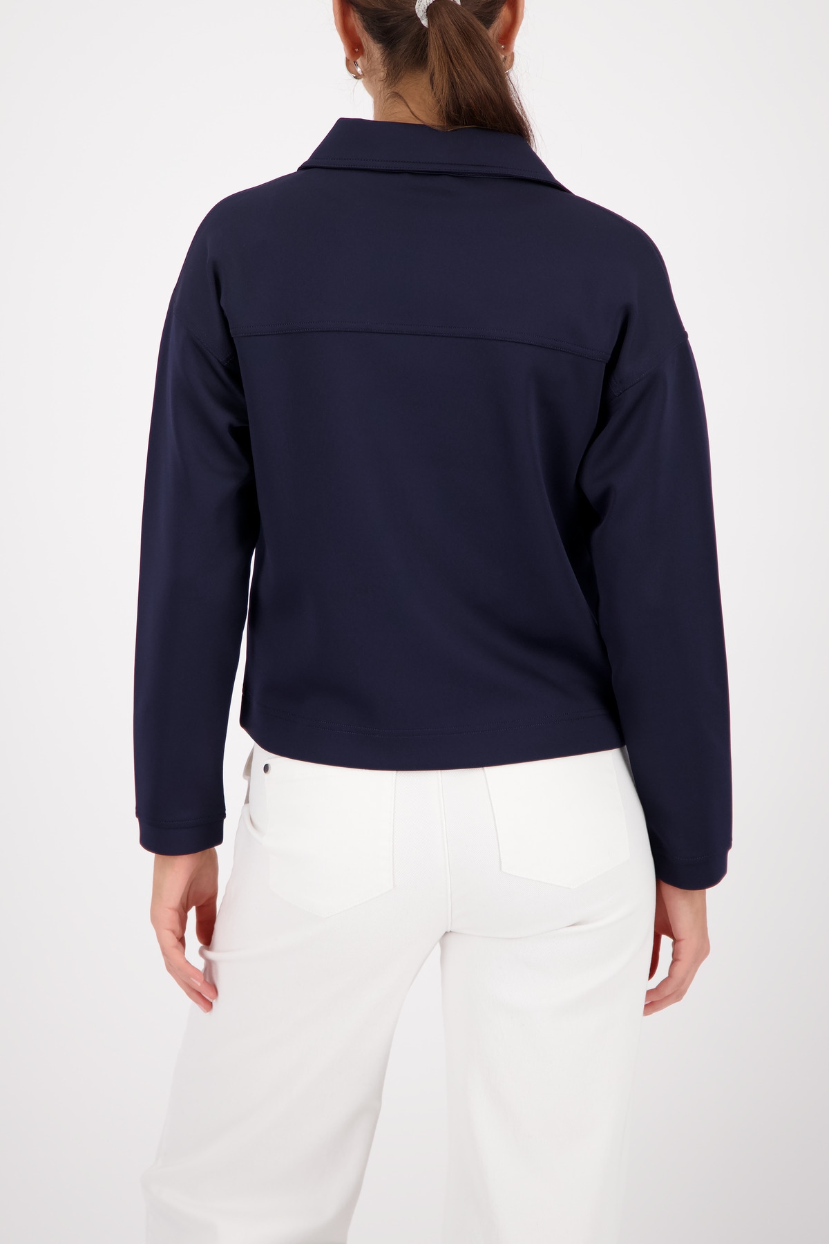 Monari Veste sweat Hemdkragen, grosse Brusttaschen, elastische Qualität