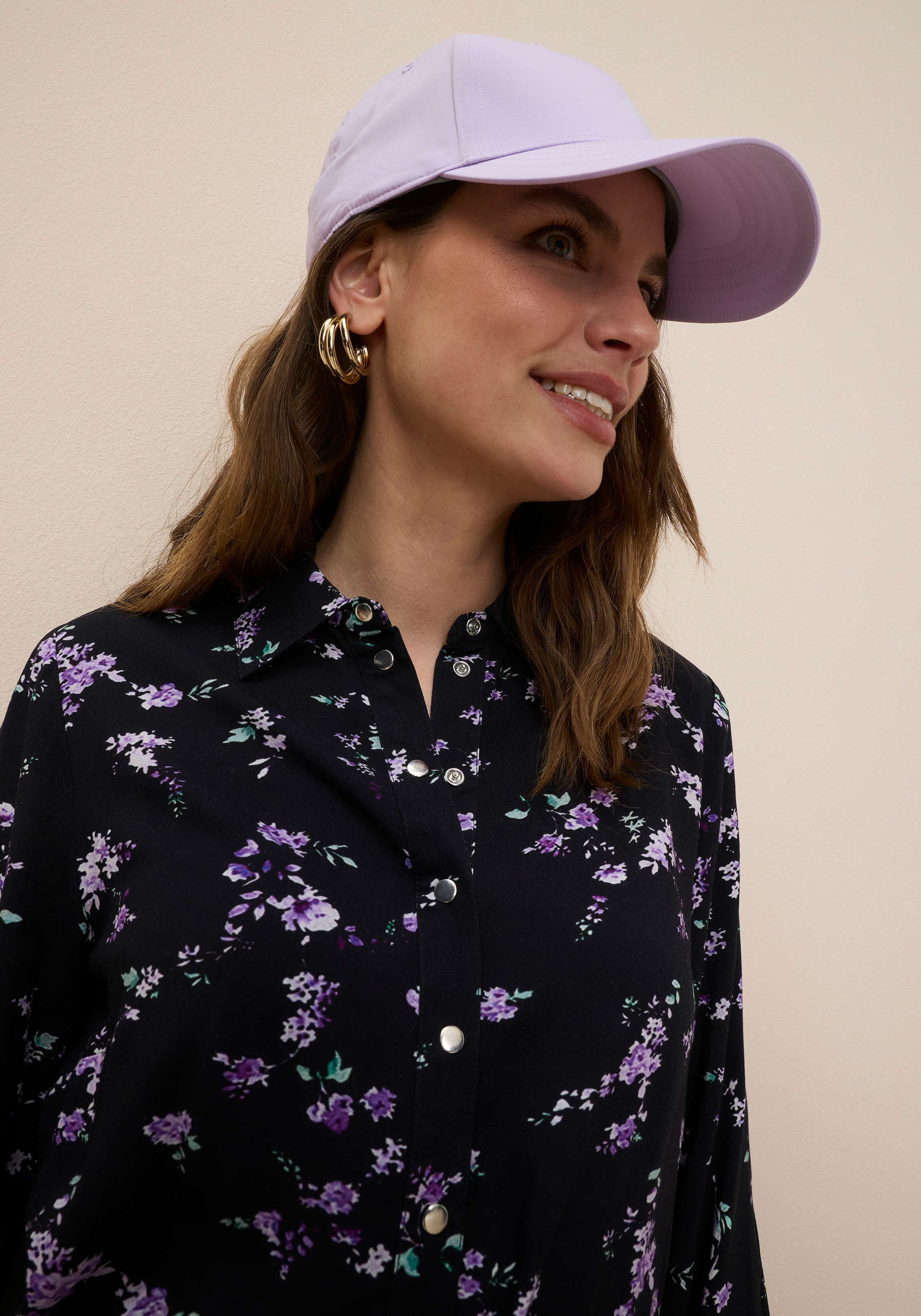 Tamaris Robe chemisier aus Viskoseweb mit Print