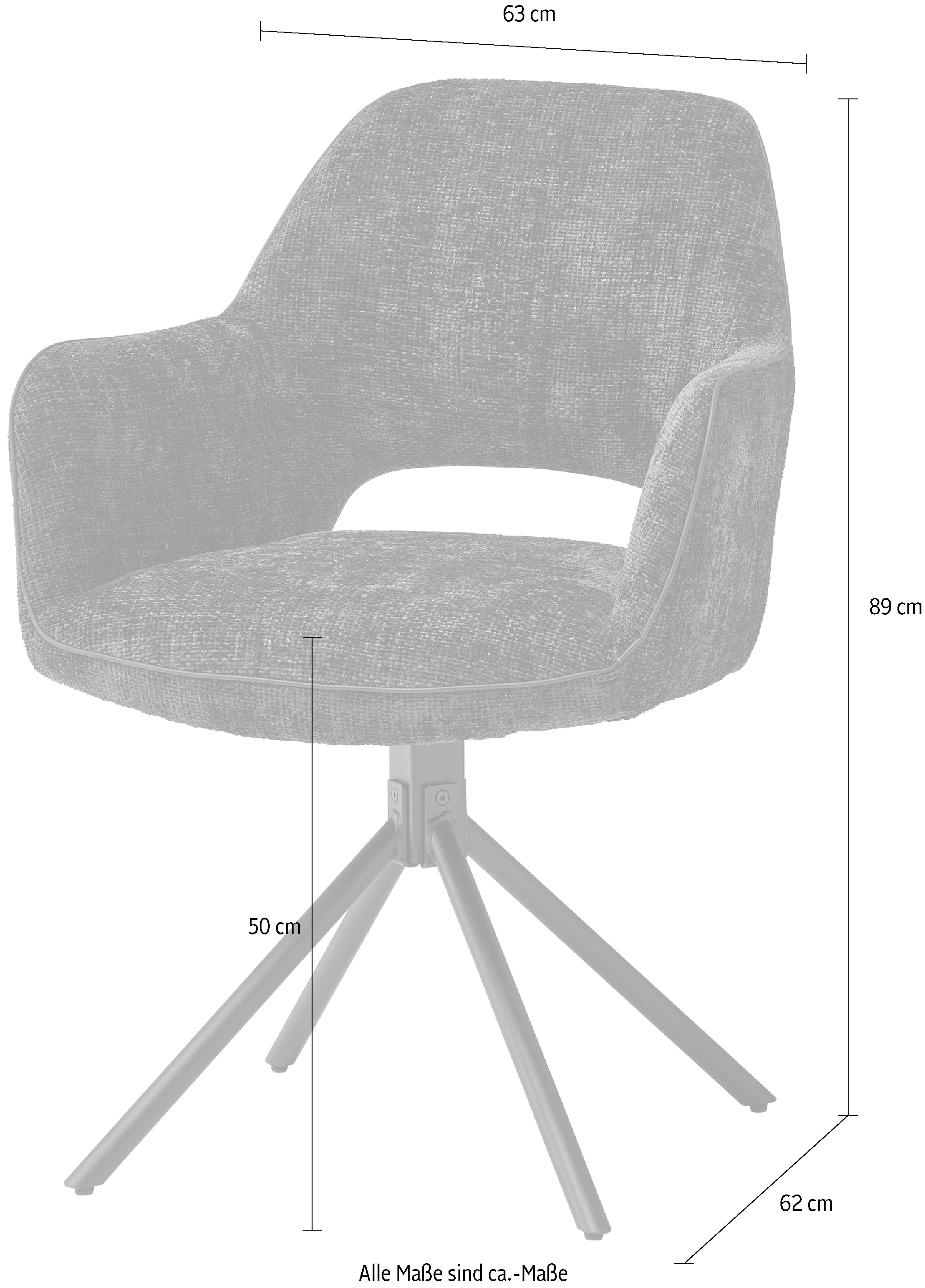 Stolkom Chaise avec accoudoirs »Adriana« (Packung) 1 cuis180 grad drehbar mit Auto-Return